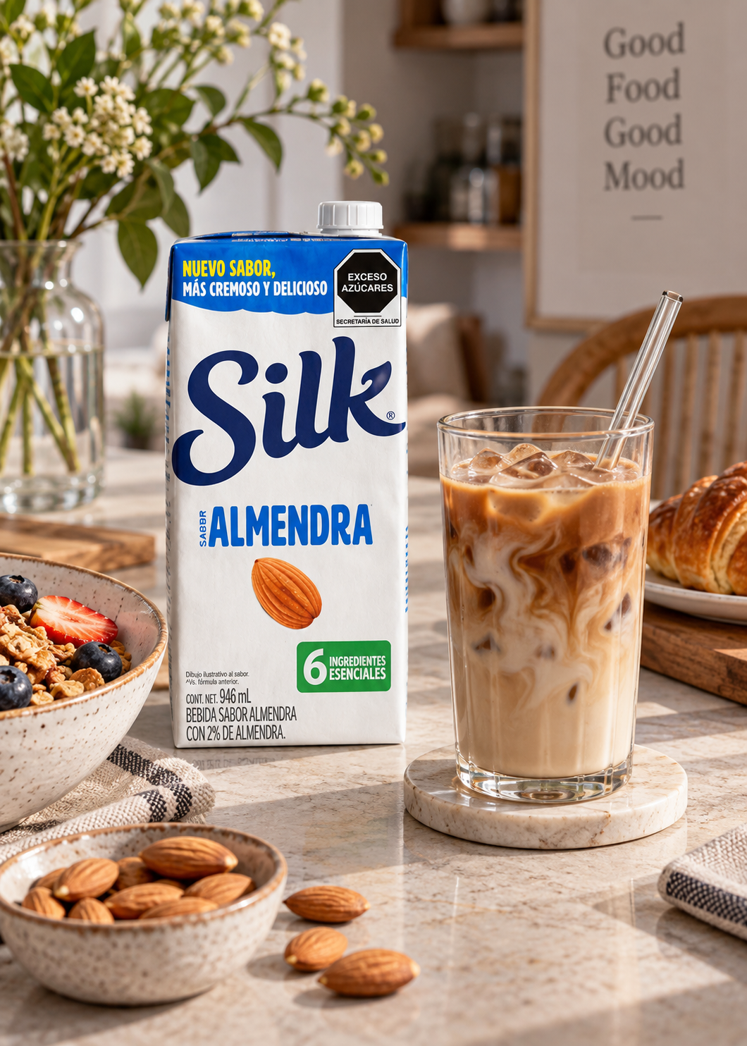 Silk almendra 946 ml bebida vegetal cremosa