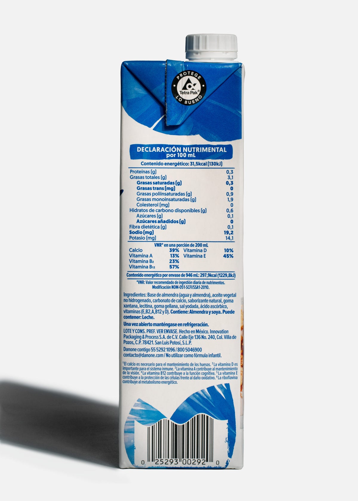 Silk almendra sin azúcar y sin lactosa 946 ml