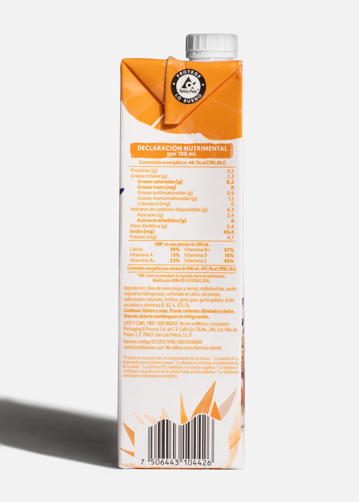 Silk avena sin azúcar y sin lactosa 946 ml