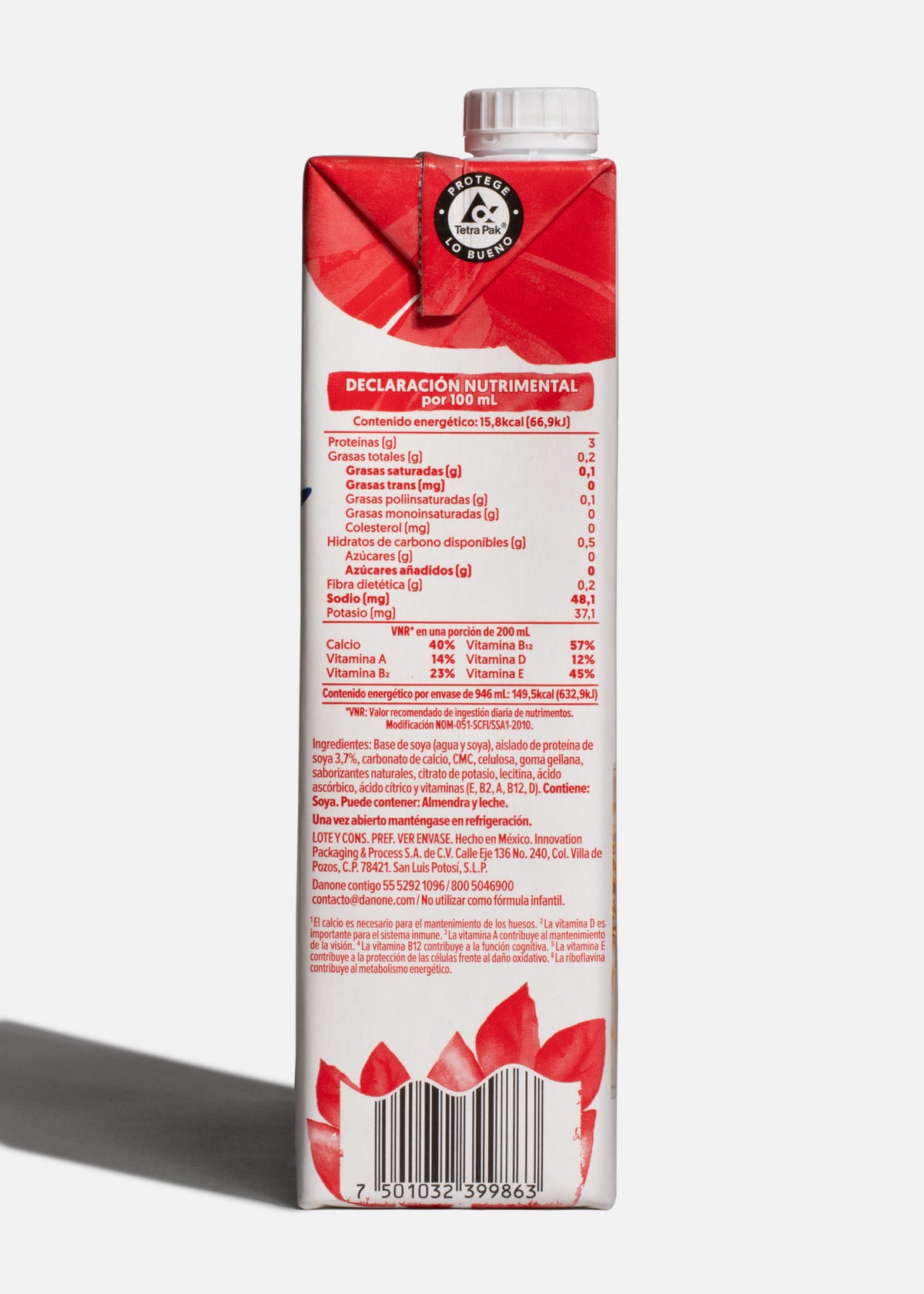 Silk soya sin azúcar y sin lactosa 946 ml