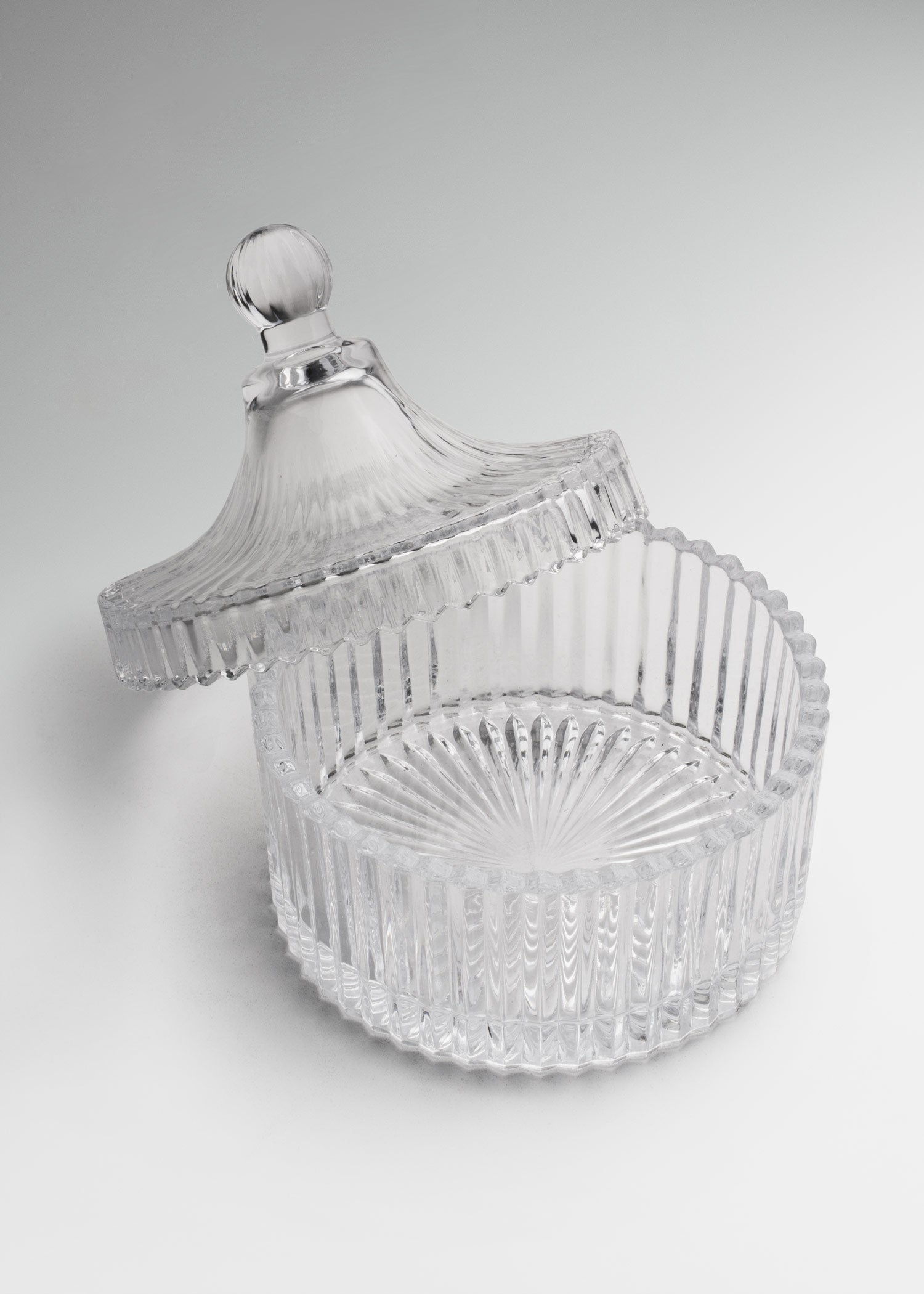 Bomboneras de vidrio con rayas transparente 100, 290 y 550 ml