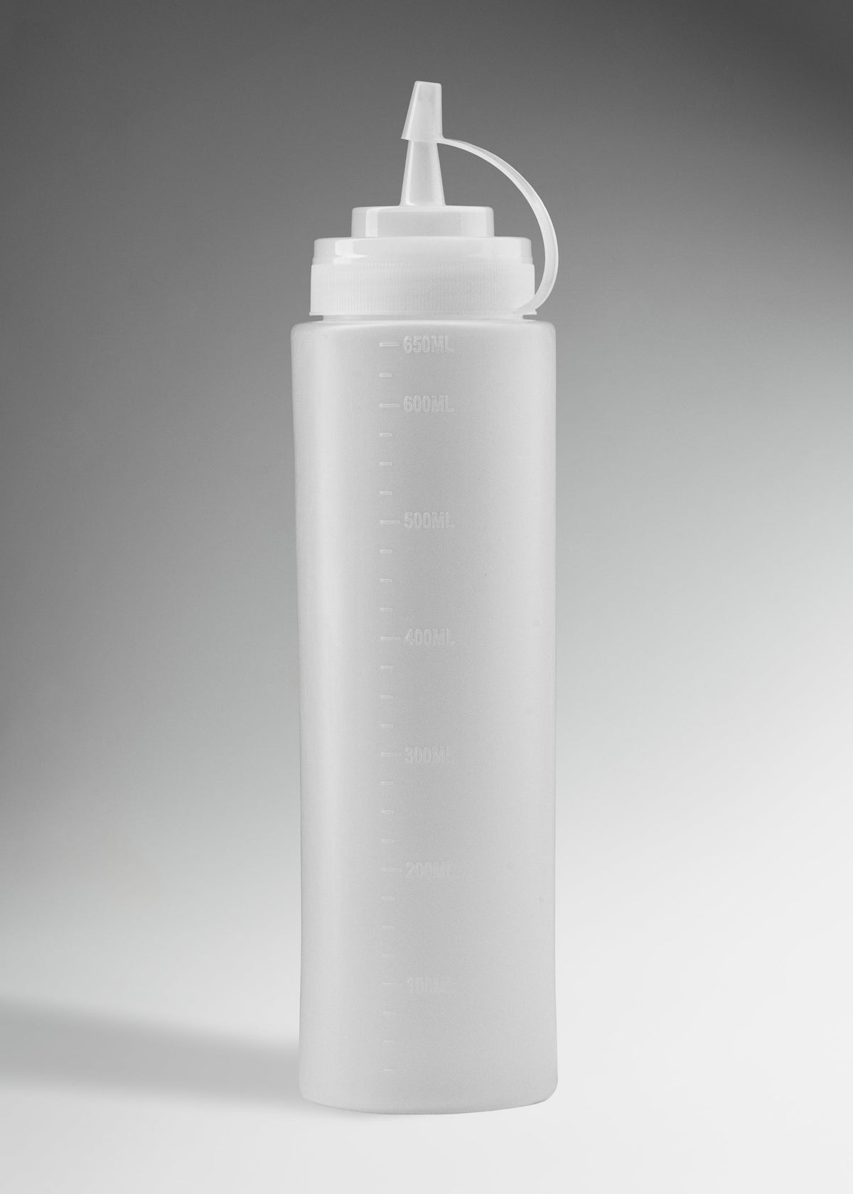 Botella dispensadora de plástico transparente de 24 oz para salsas y aderezos