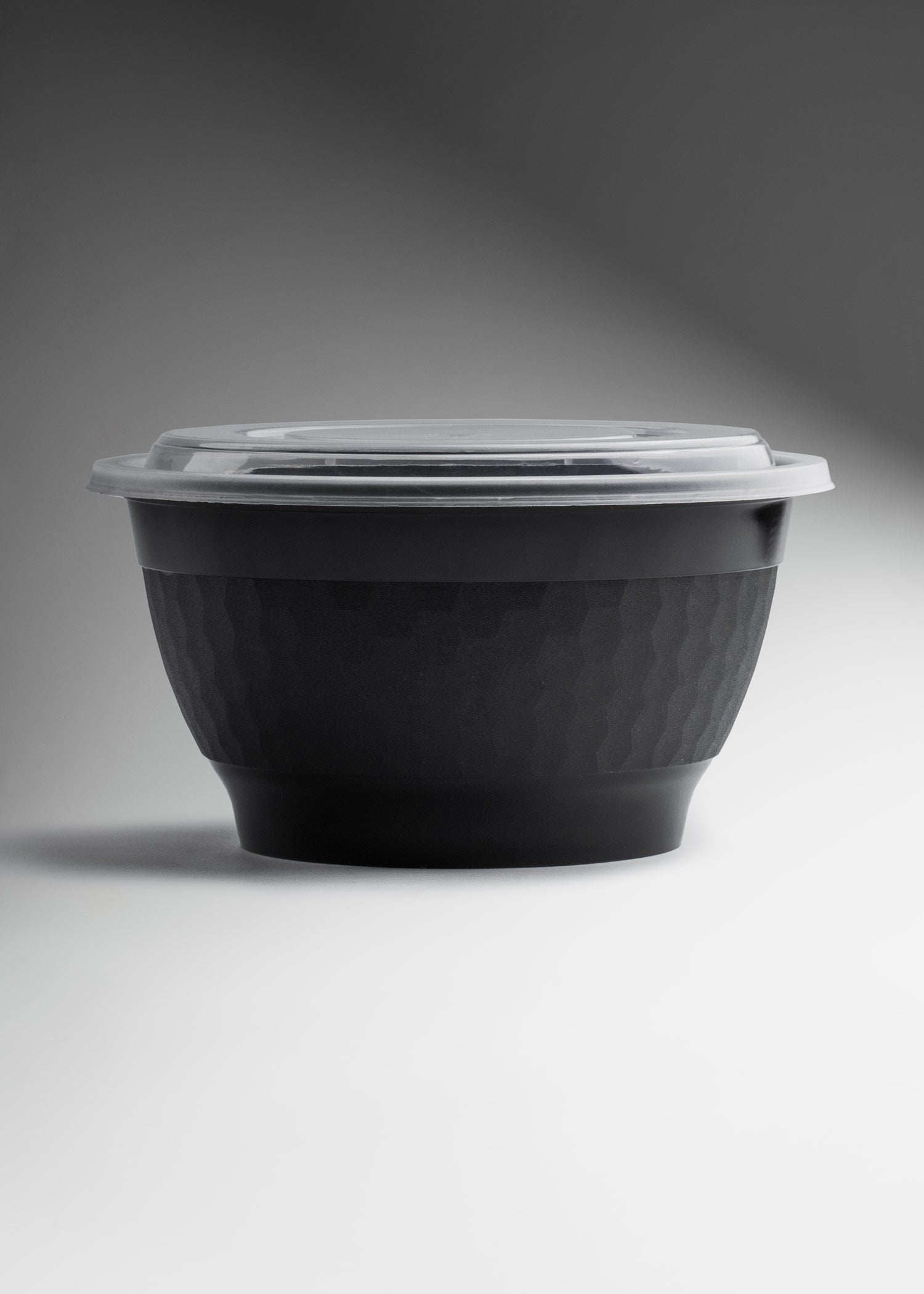 Contenedor de alimentos MAHA bowl negro de 48 oz con tapa transparente