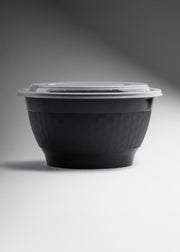 Contenedor de alimentos MAHA bowl negro de 48 oz con tapa transparente