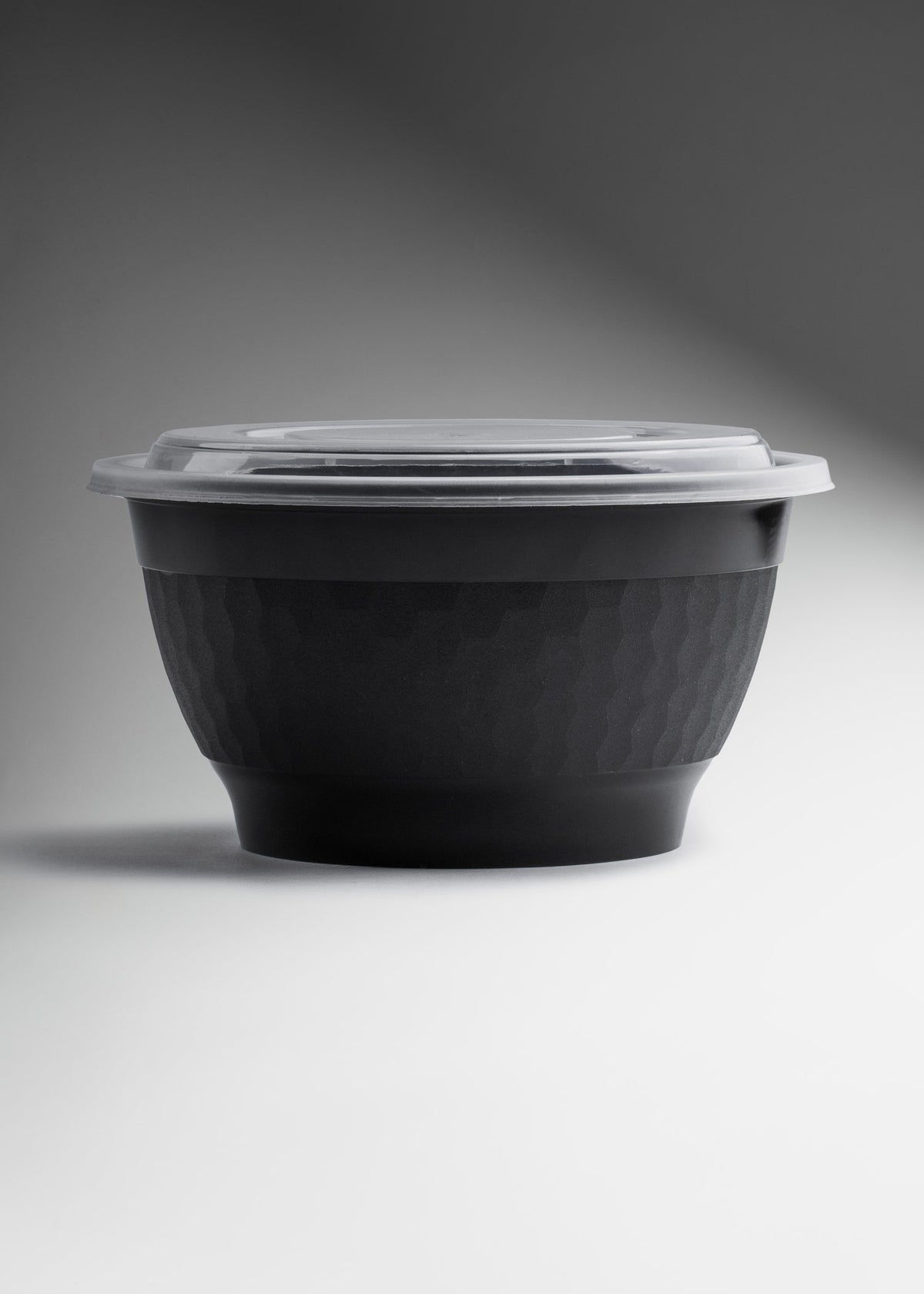 Contenedor de alimentos MAHA bowl negro de 48 oz con tapa transparente