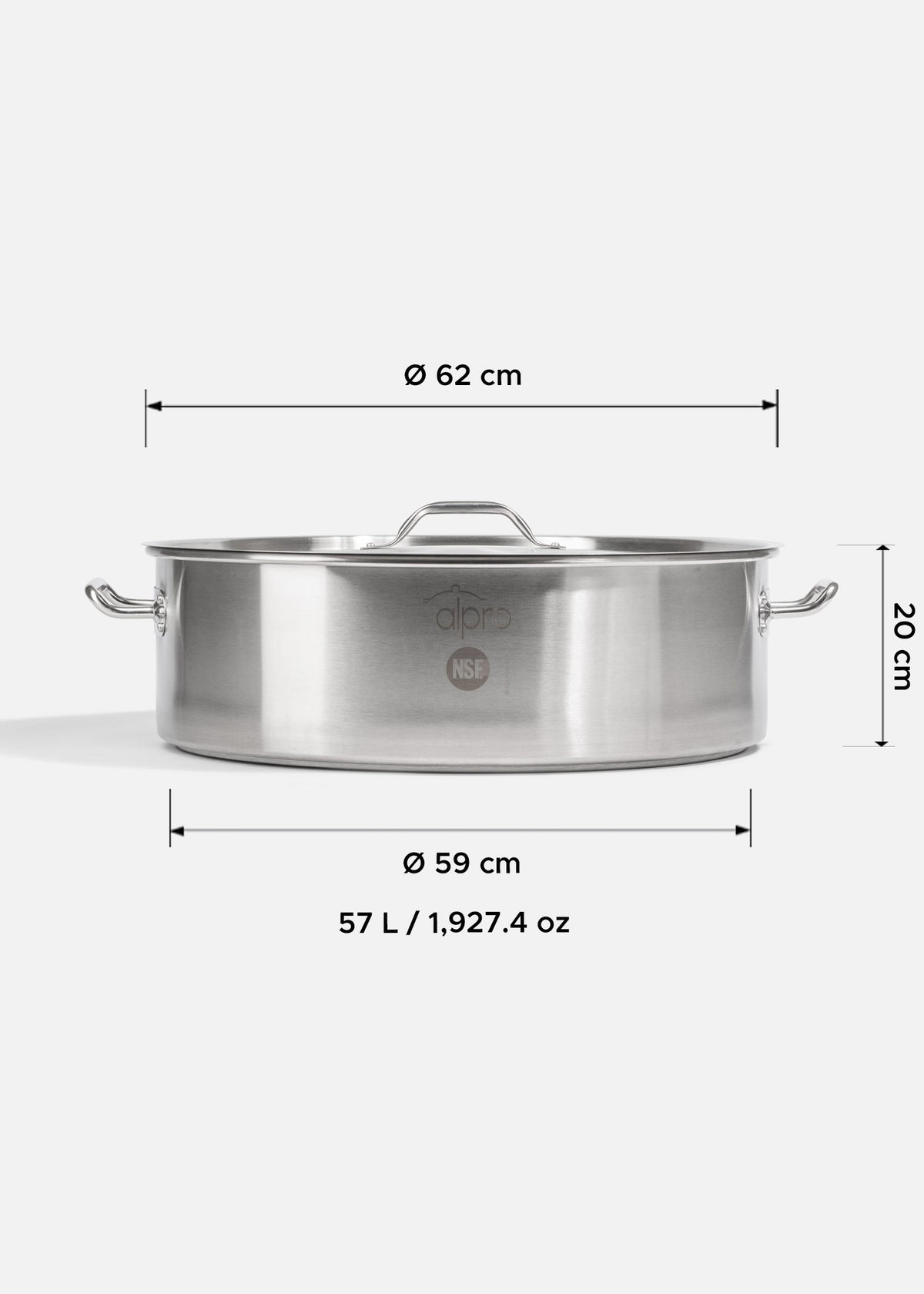 Budinera de acero inoxidable quirúrgico 304 plata NSF 57 L — imagen de producto