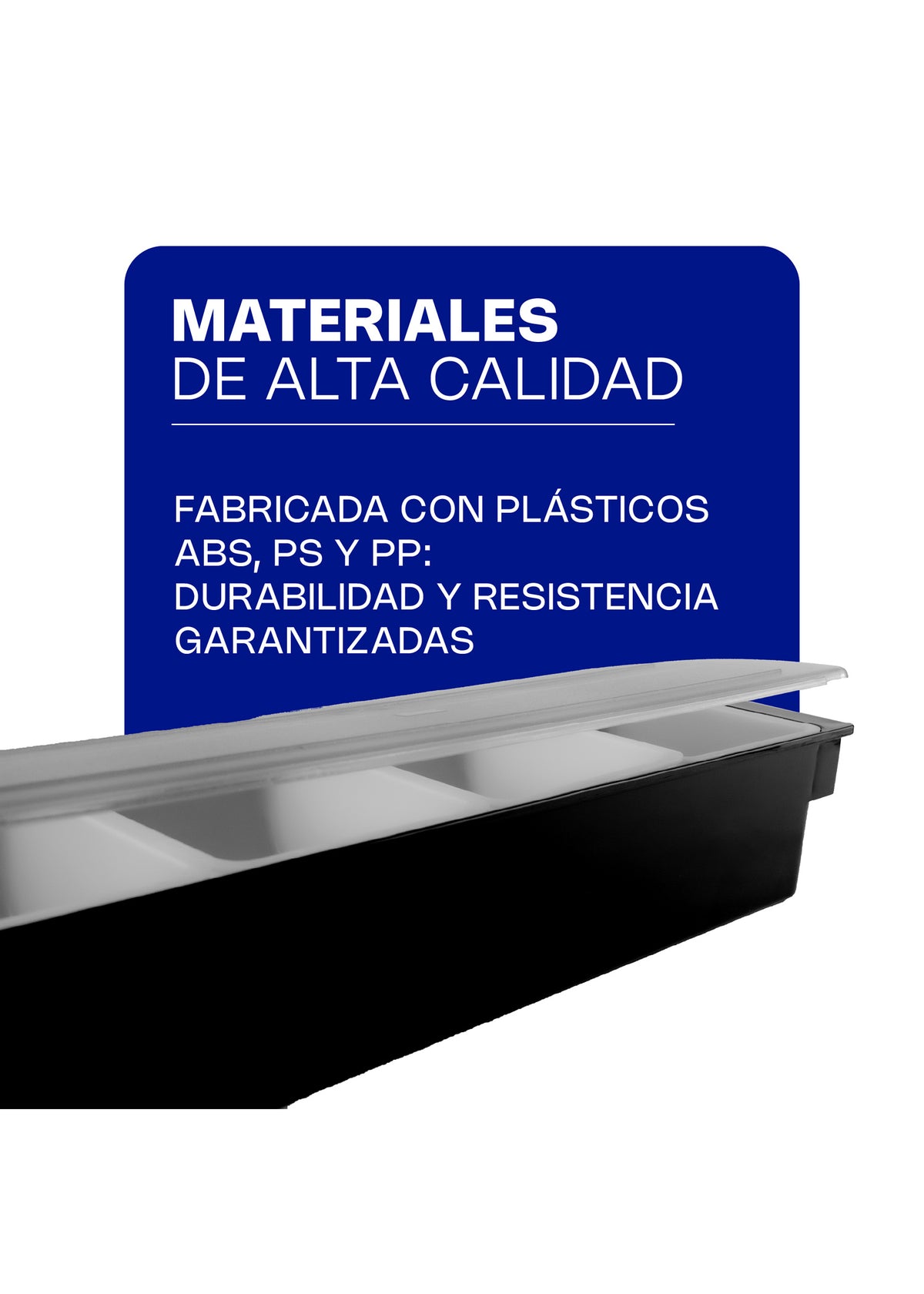 Caja para condimentos de plástico con tapa de acrílico 52x51x23 cm