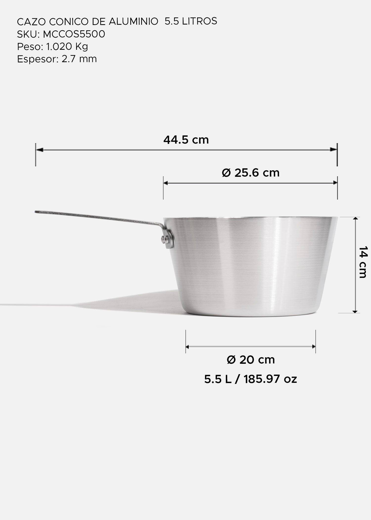 precio cazo de aluminio maha