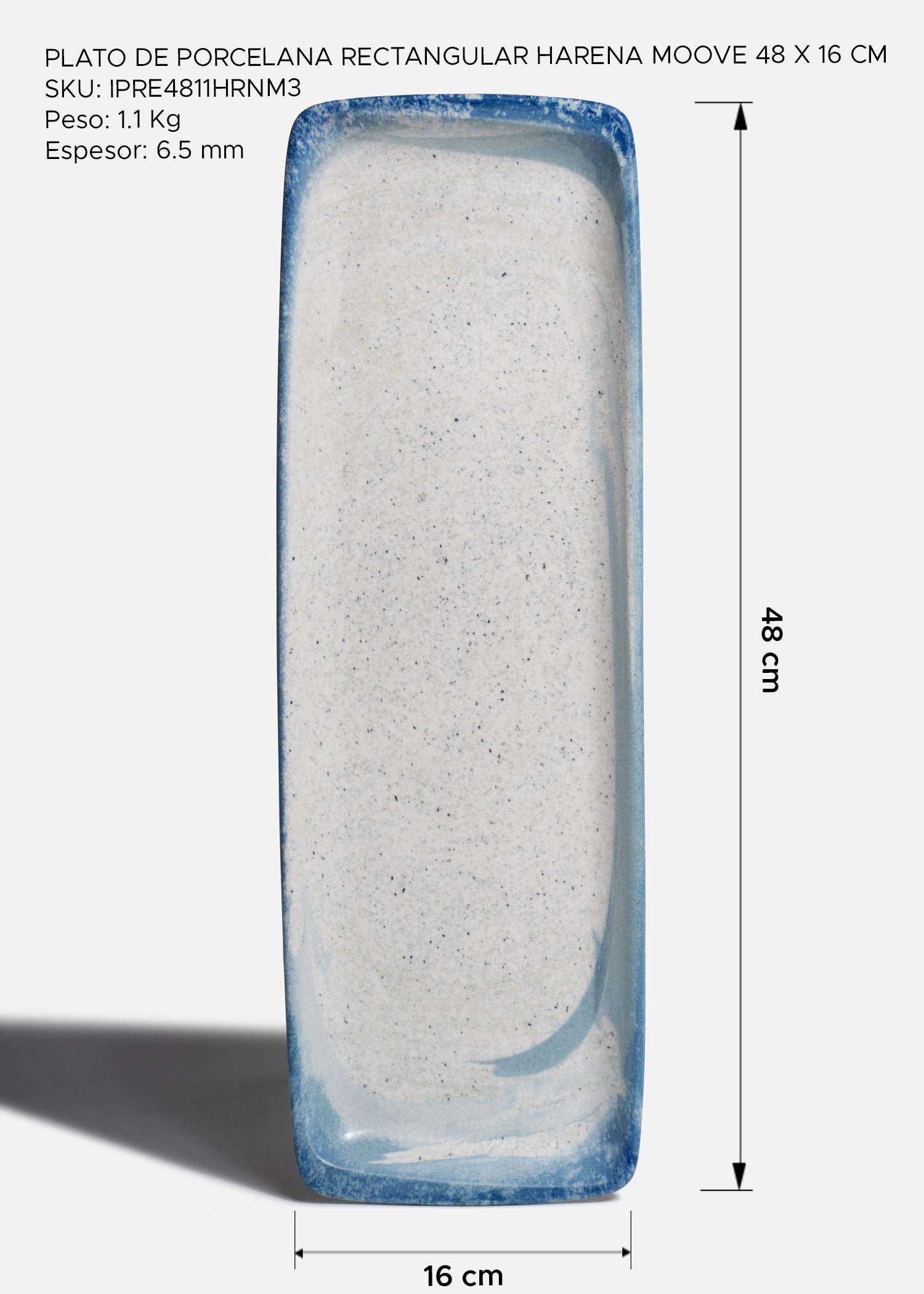 Charola Harena Moove blanca con borde azul Ocean