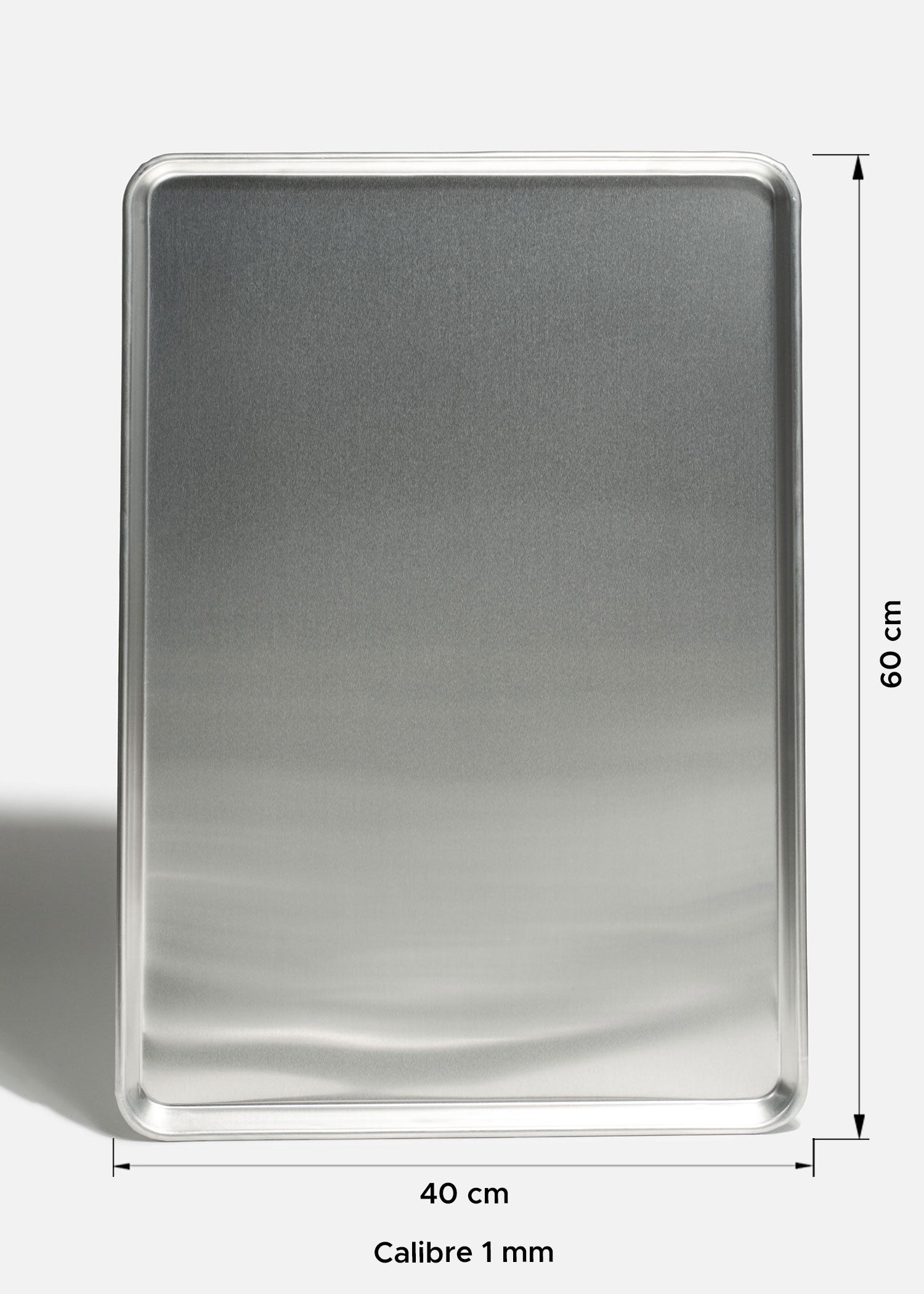 Charola de aluminio grado alimenticio para pan plata 40x60 cm