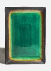 Charola rectangular de porcelana negro Hakone 33x24 cm