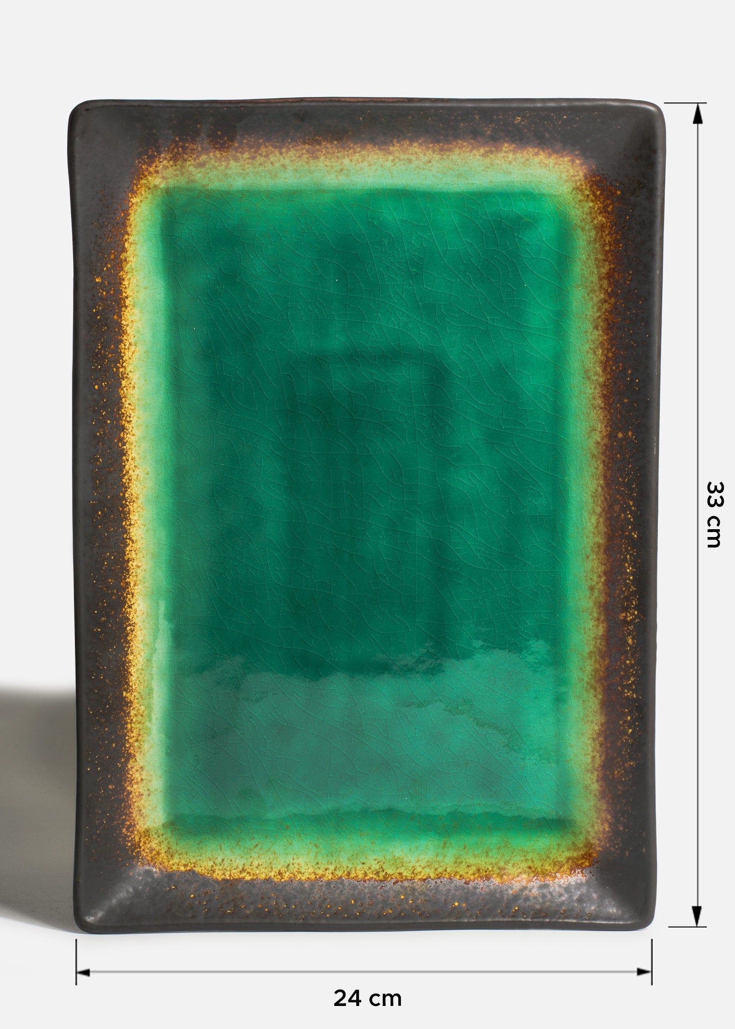 Charolas rectangulares de porcelana negro Hakone