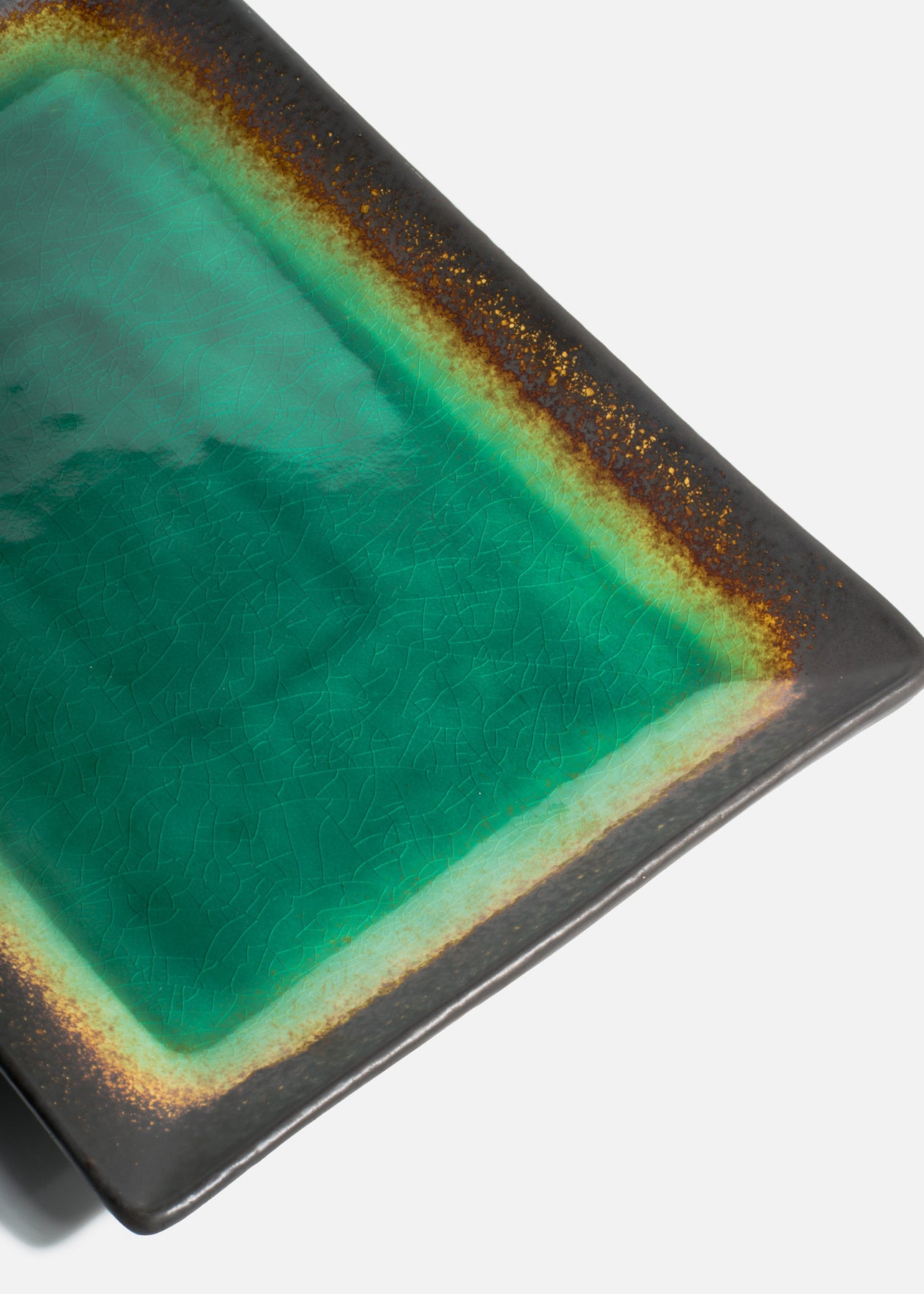 Charolas rectangulares de porcelana negro Hakone