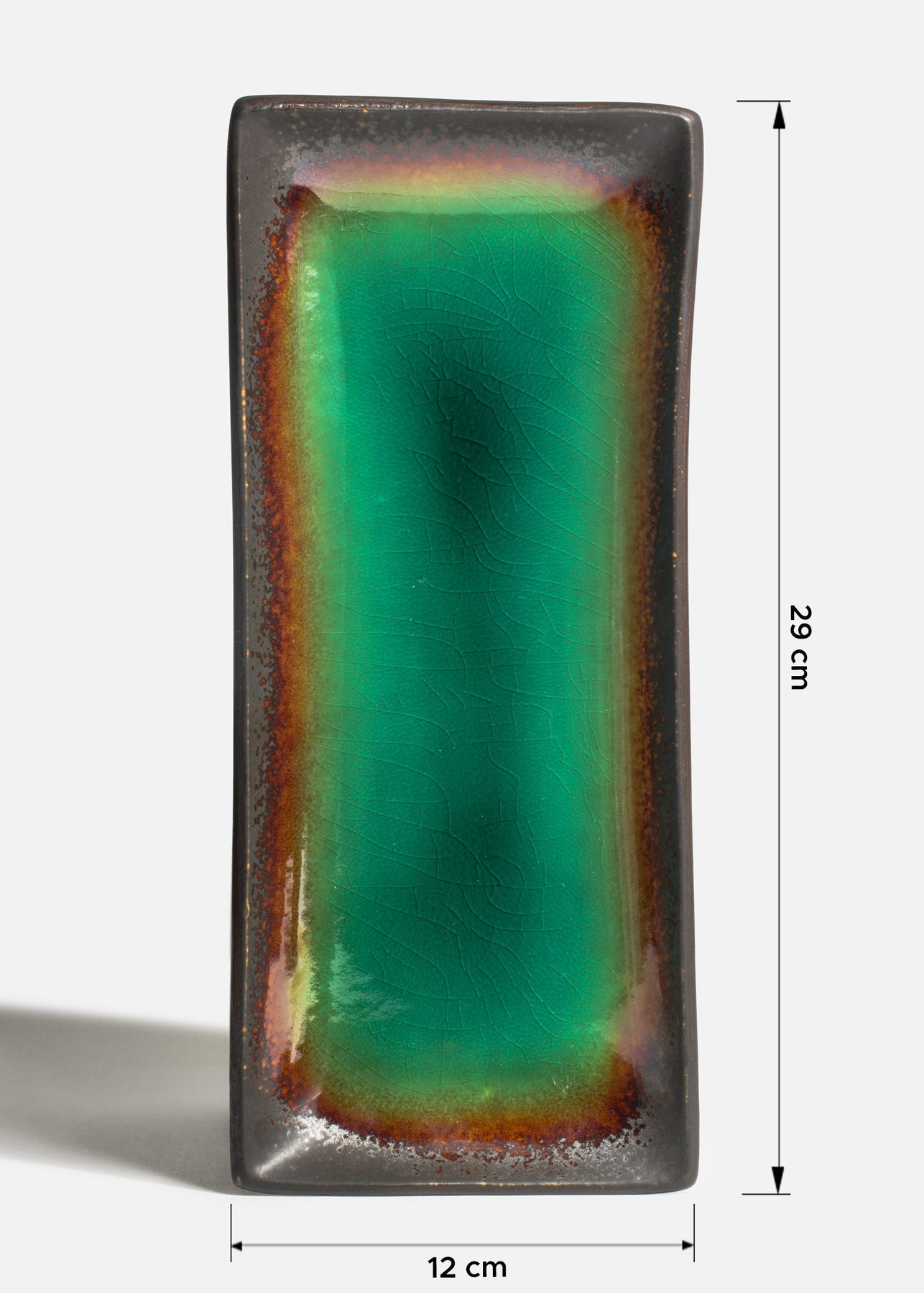 Charolas rectangulares de porcelana negro Hakone