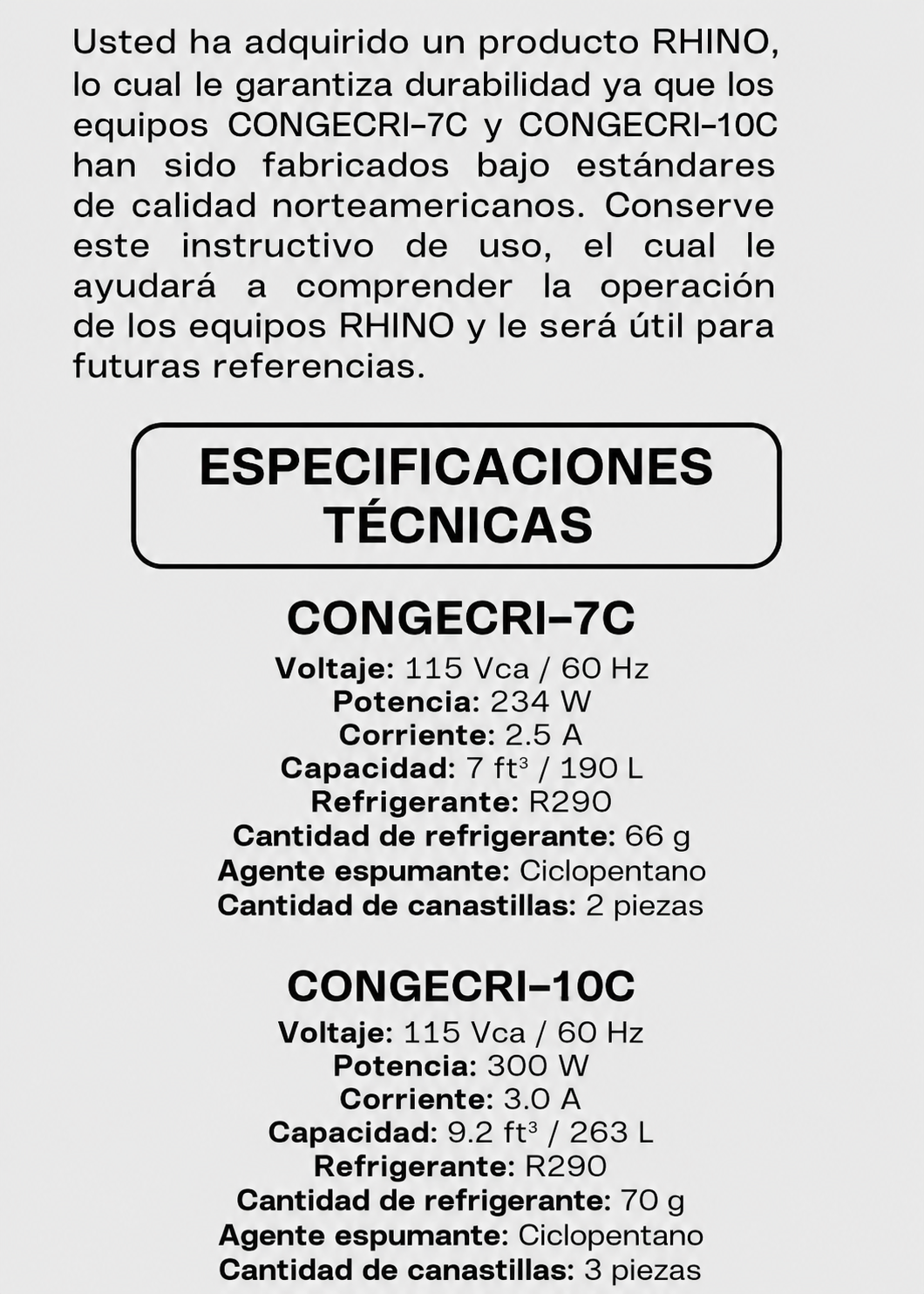 compra congelador industrial rhino en maha