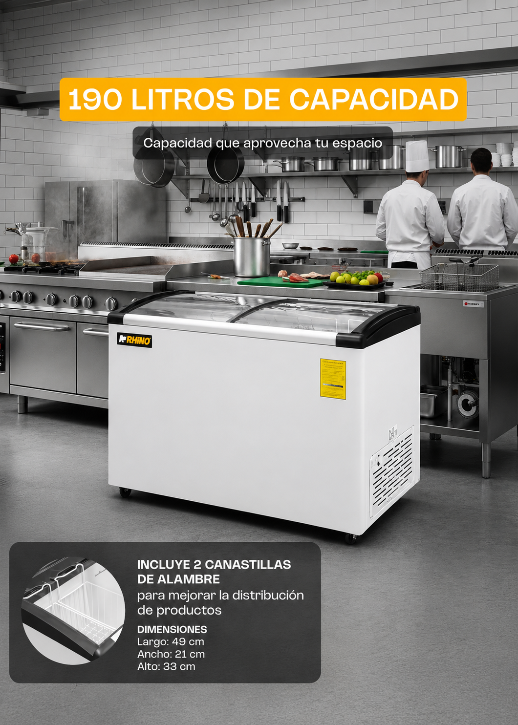 compra congelador industrial rhino en maha
