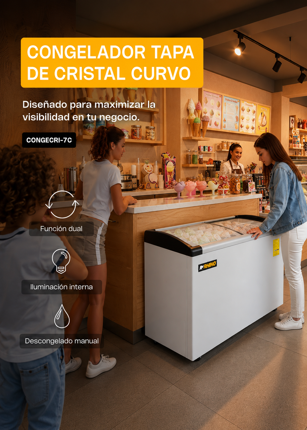 compra congelador industrial rhino en maha