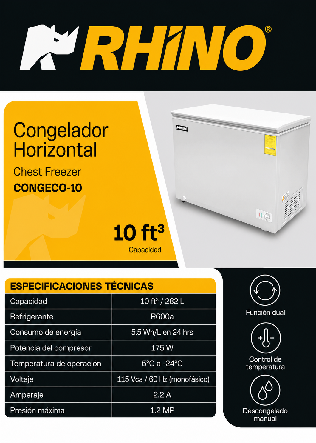 compra congelador industrial rhino en maha