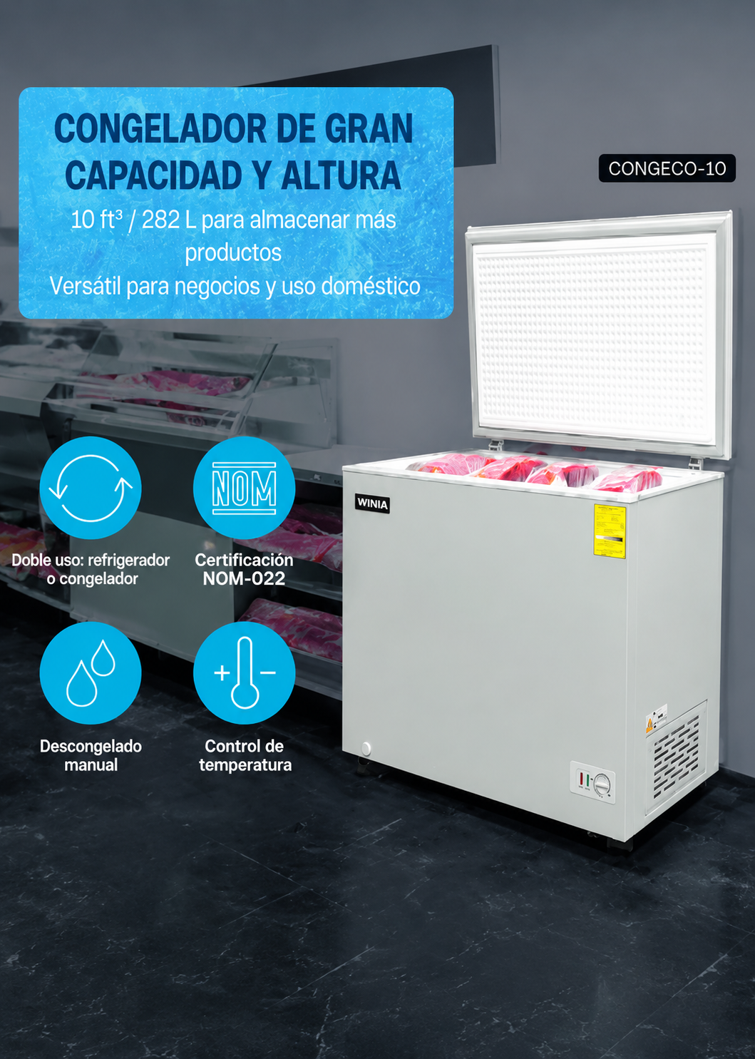 compra congelador industrial rhino en maha