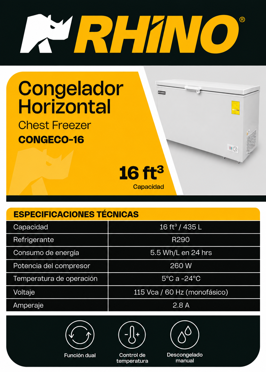 compra congelador industrial rhino en maha