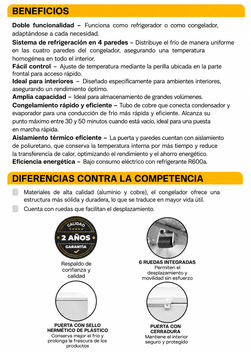 compra congelador industrial rhino en maha