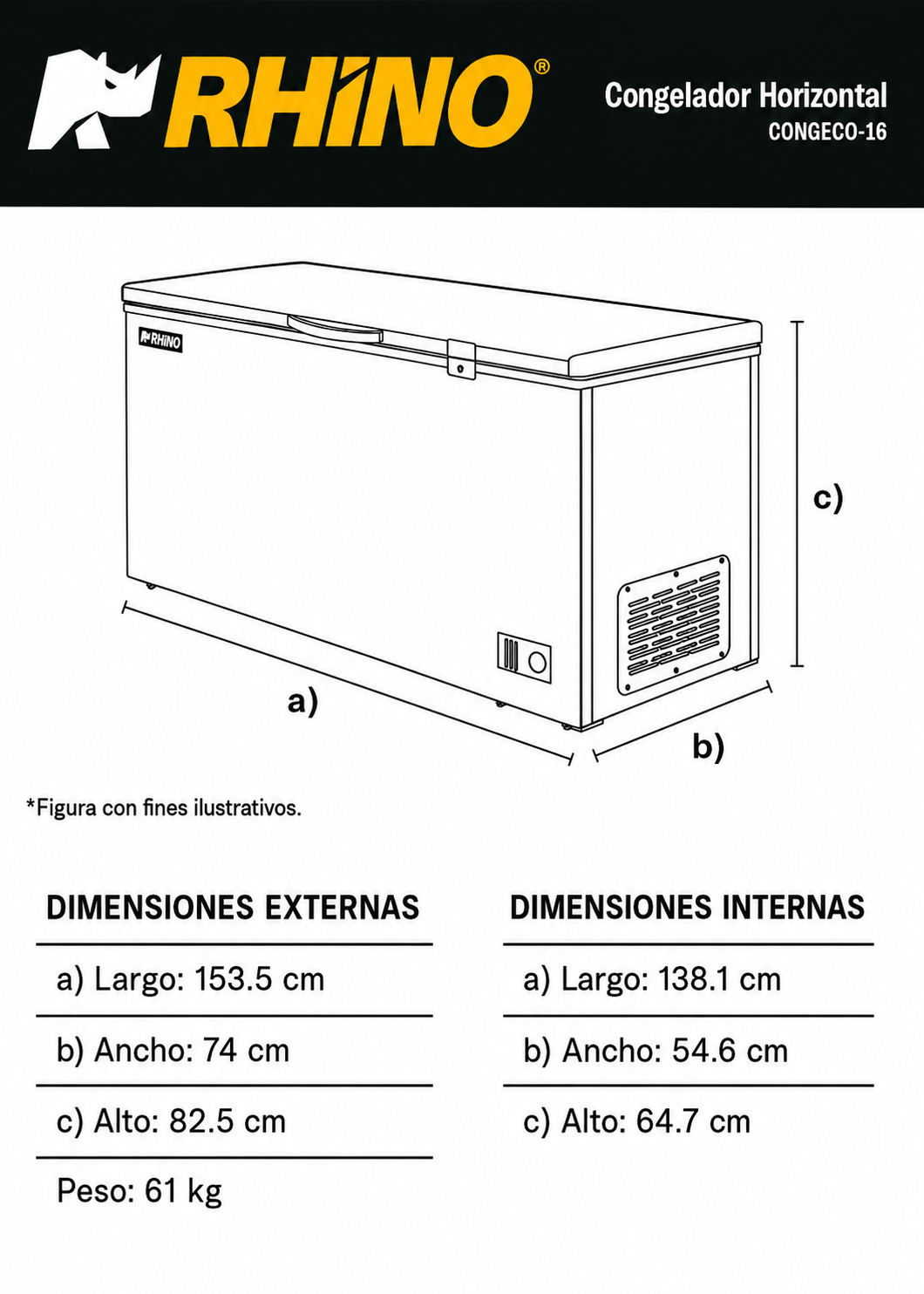 compra congelador industrial rhino en maha