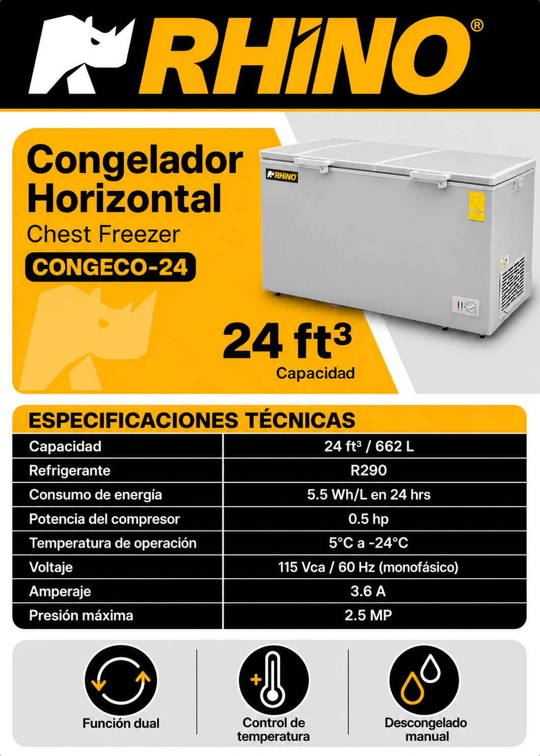 compra congelador industrial rhino en maha 