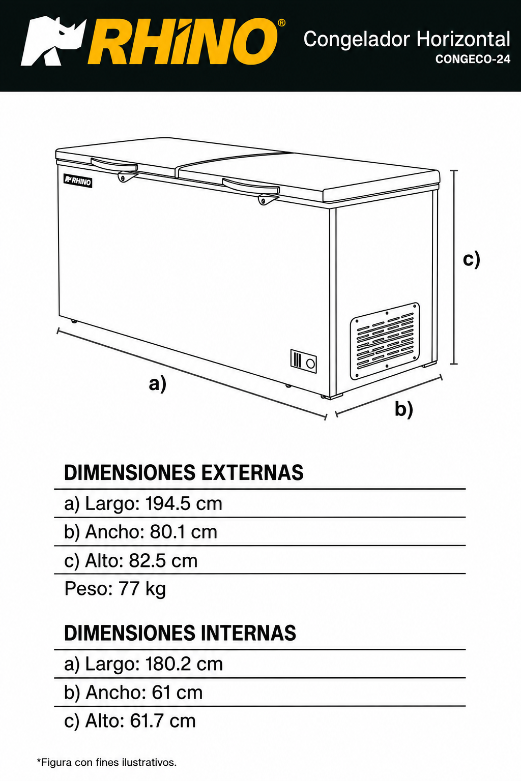 compra congelador industrial rhino en maha 