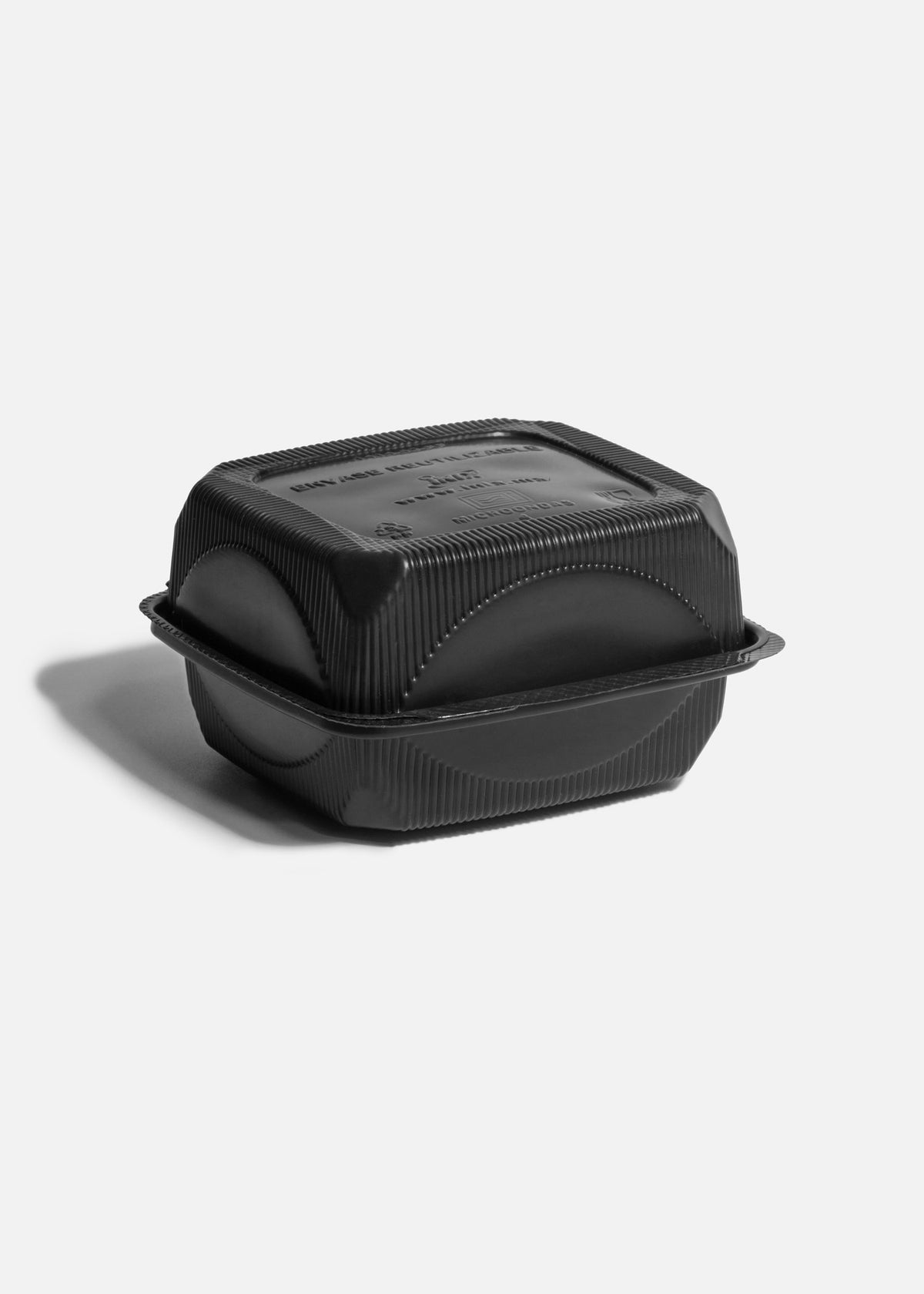 Contenedor con bisagra de polipropileno negro 14.8 cm