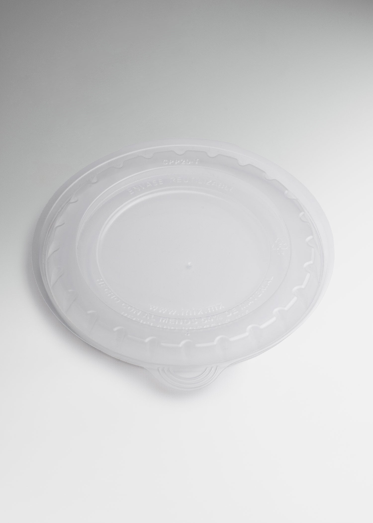 Contenedor hermético para alimentos desechable redondo de plástico diámetro 18.2 cm, alto 4.6 cm, 700 ml / 23 oz