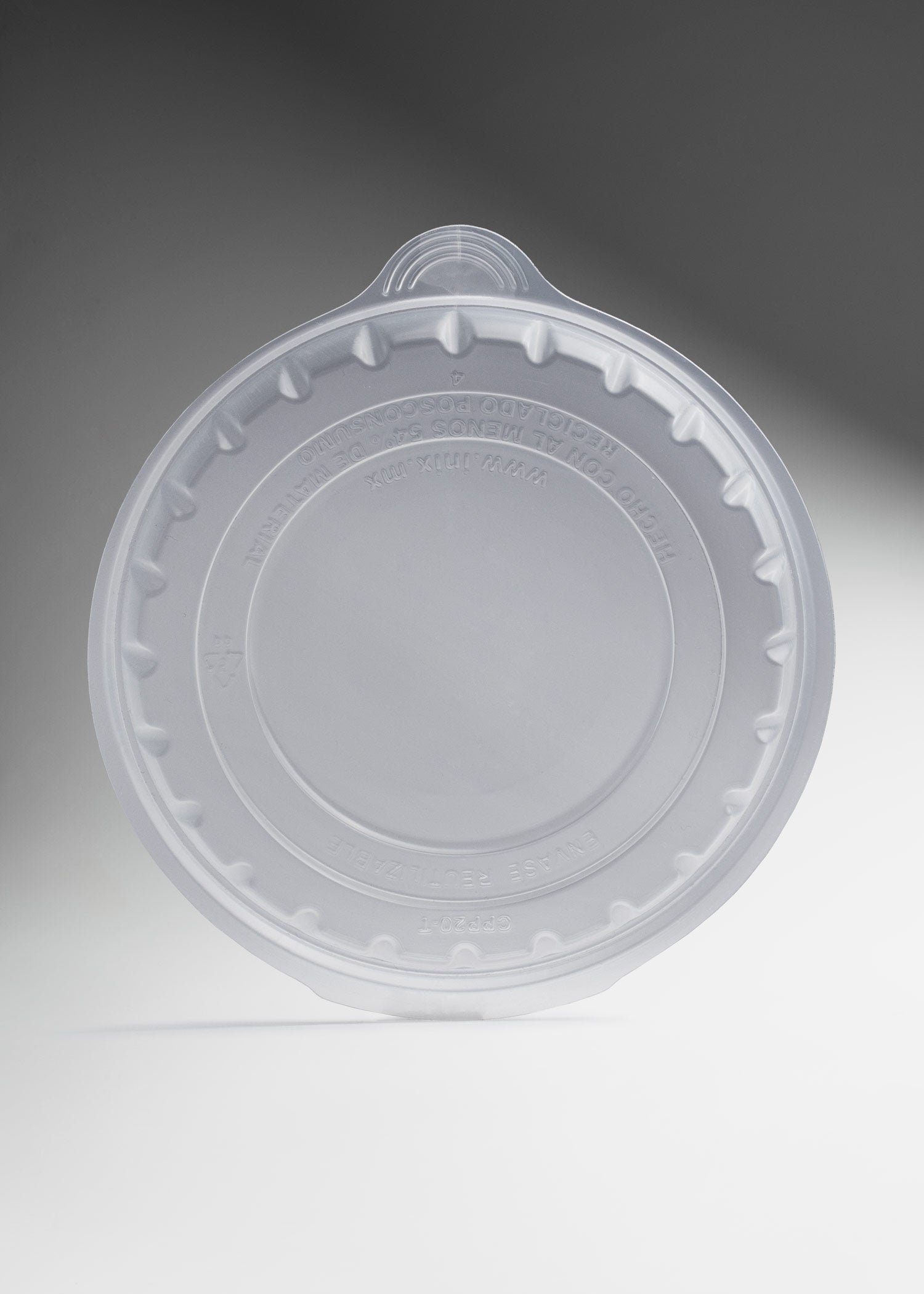 Contenedor hermético para alimentos desechable redondo de plástico diámetro 18.2 cm, alto 4.6 cm, 700 ml / 23 oz