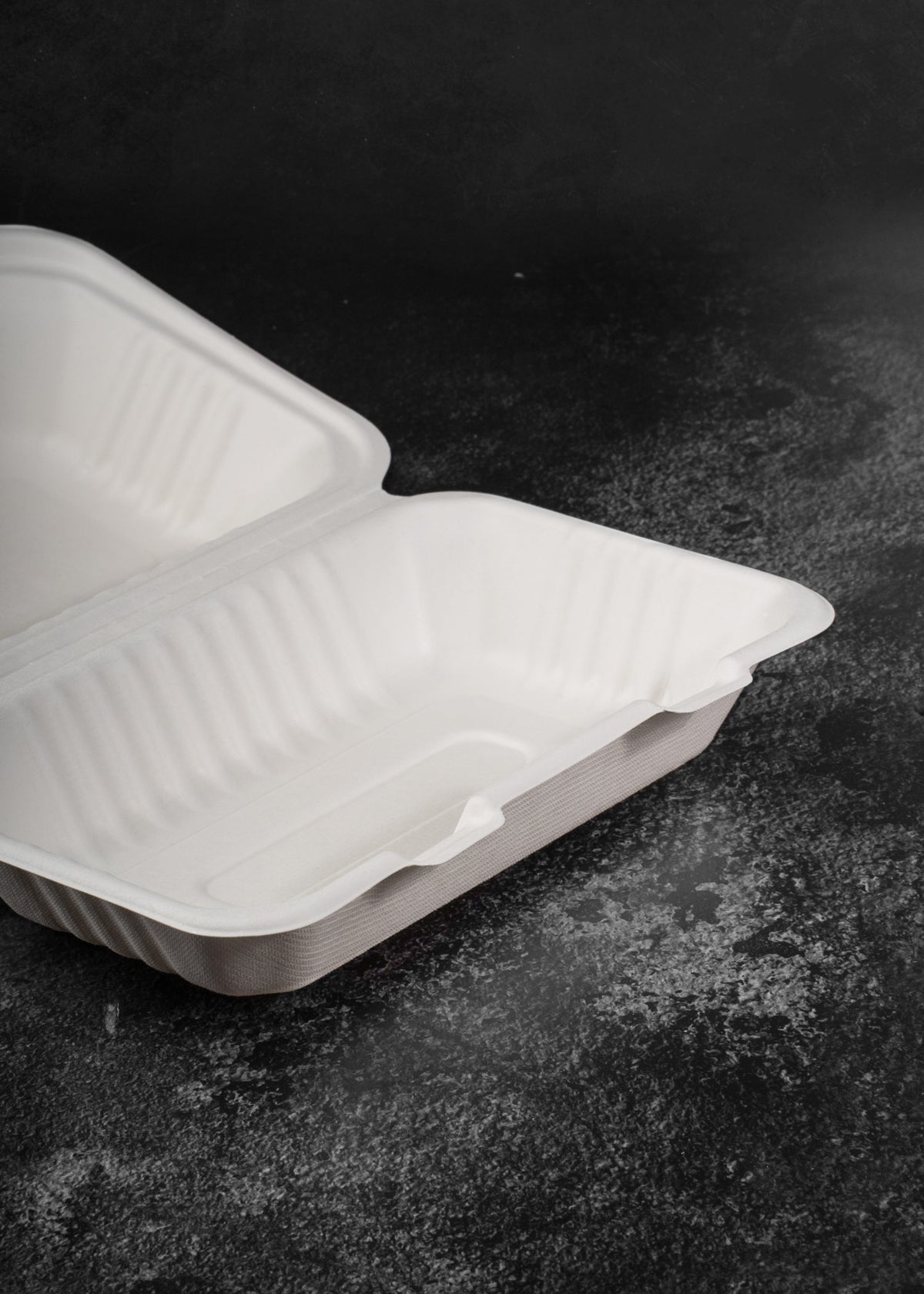 Envase rectangular blanco para restaurantes y cafeterías