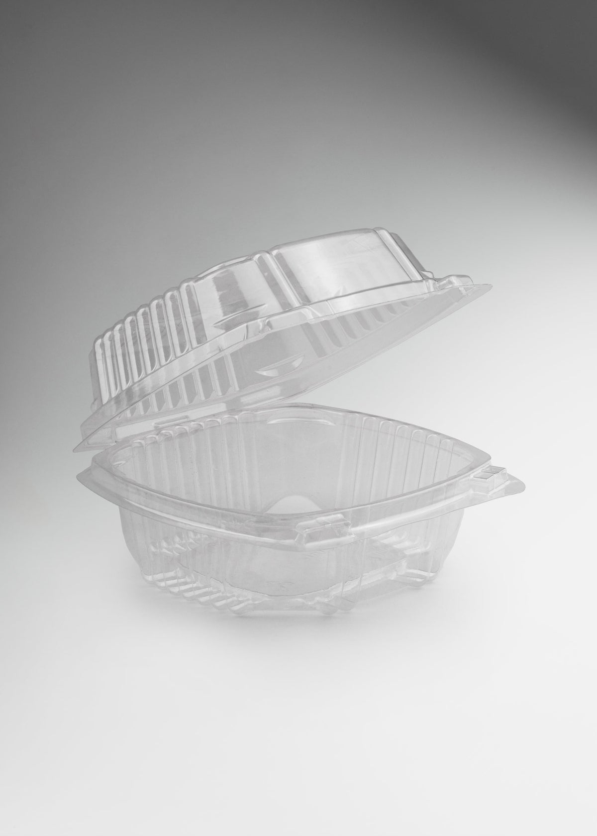 Contenedor tipo bisagra con tapa de pet transparente 11x10x7 cm