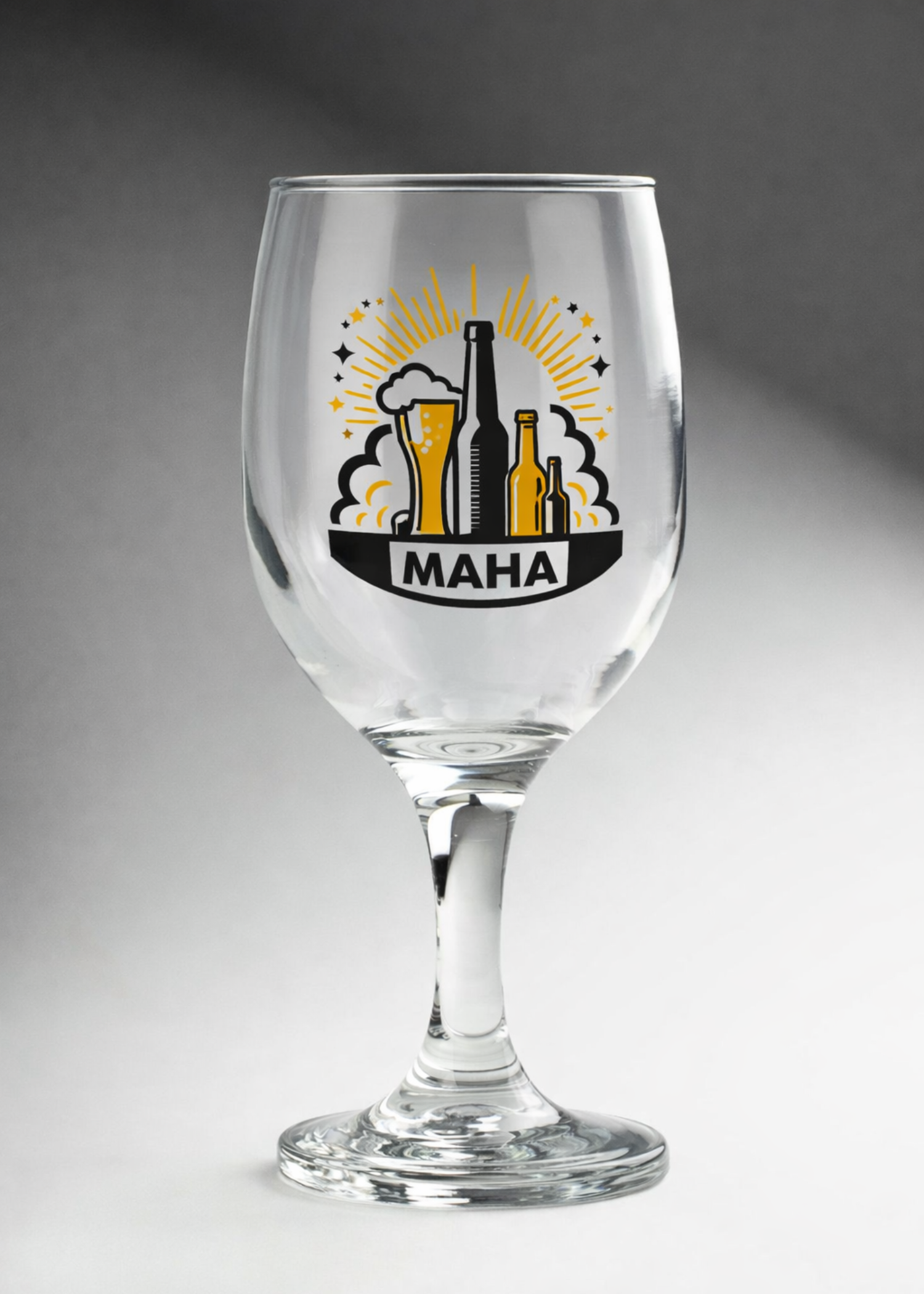 Copa para cerveza de vidrio transparente personalizada California 350 ml
