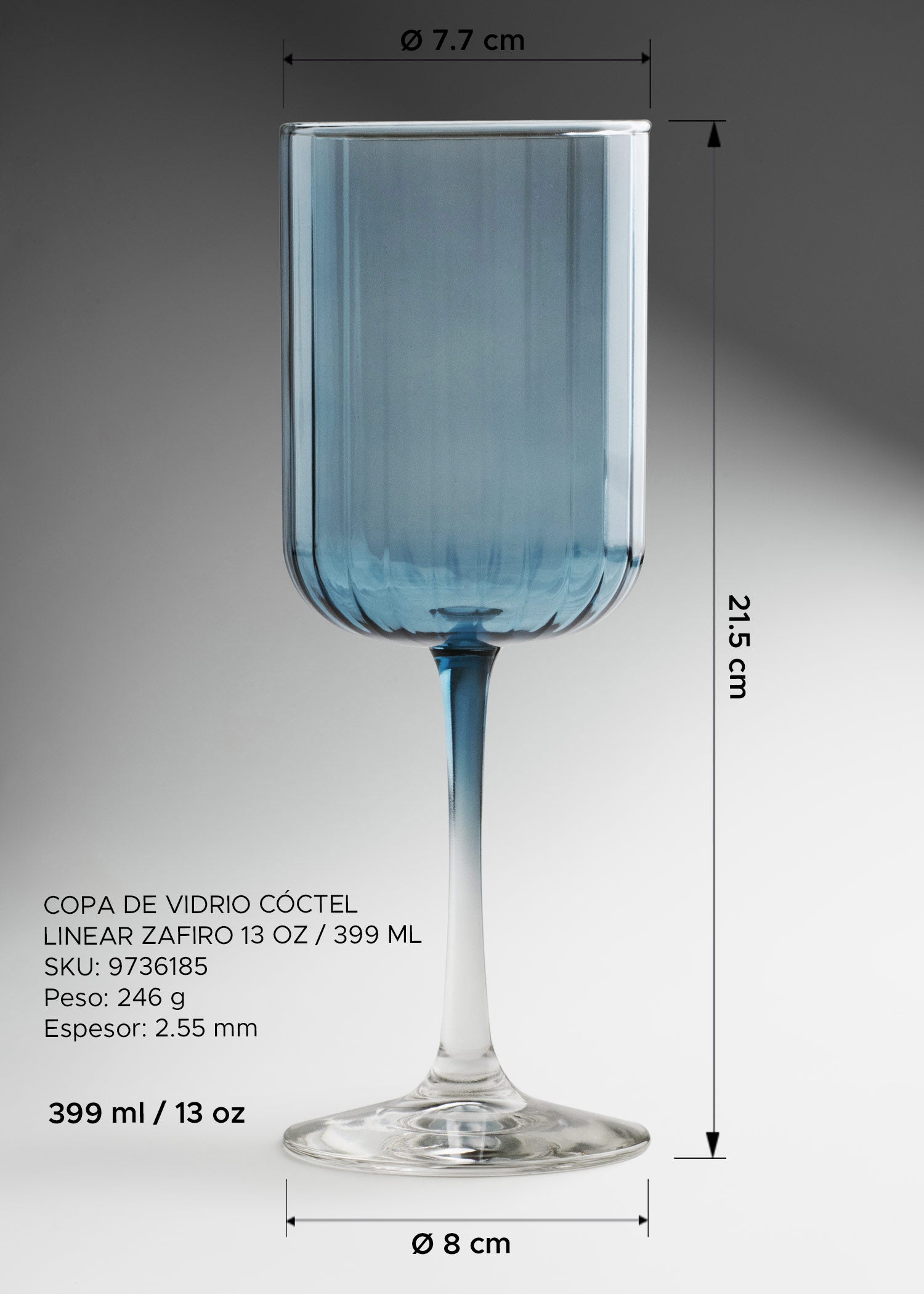 Copa Linear Zafiro azul para gin tonic y spritz