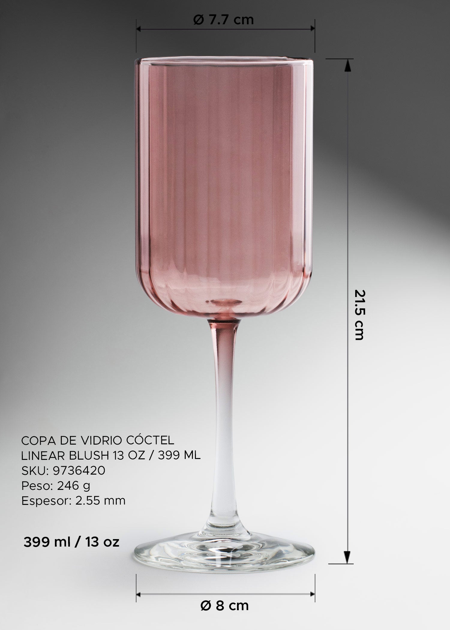 Copa Linear Blush rosa para gin tonic y spritz