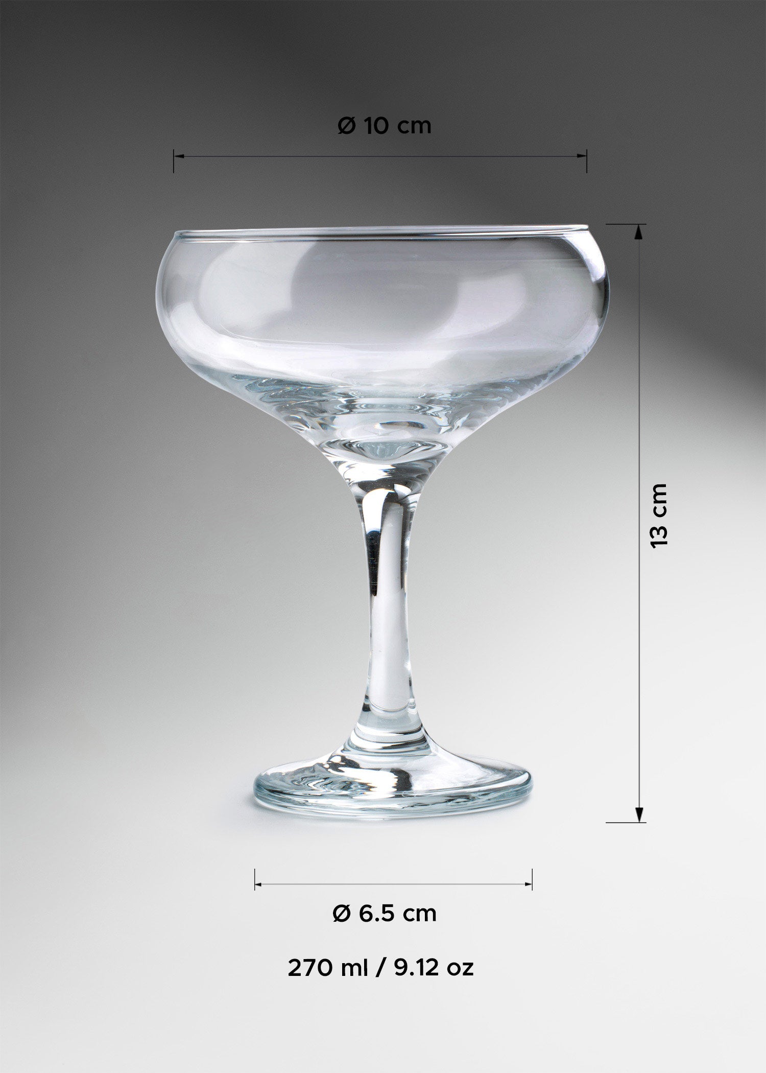 Copa para cóctel de vidrio transparente Bistro 270 ml
