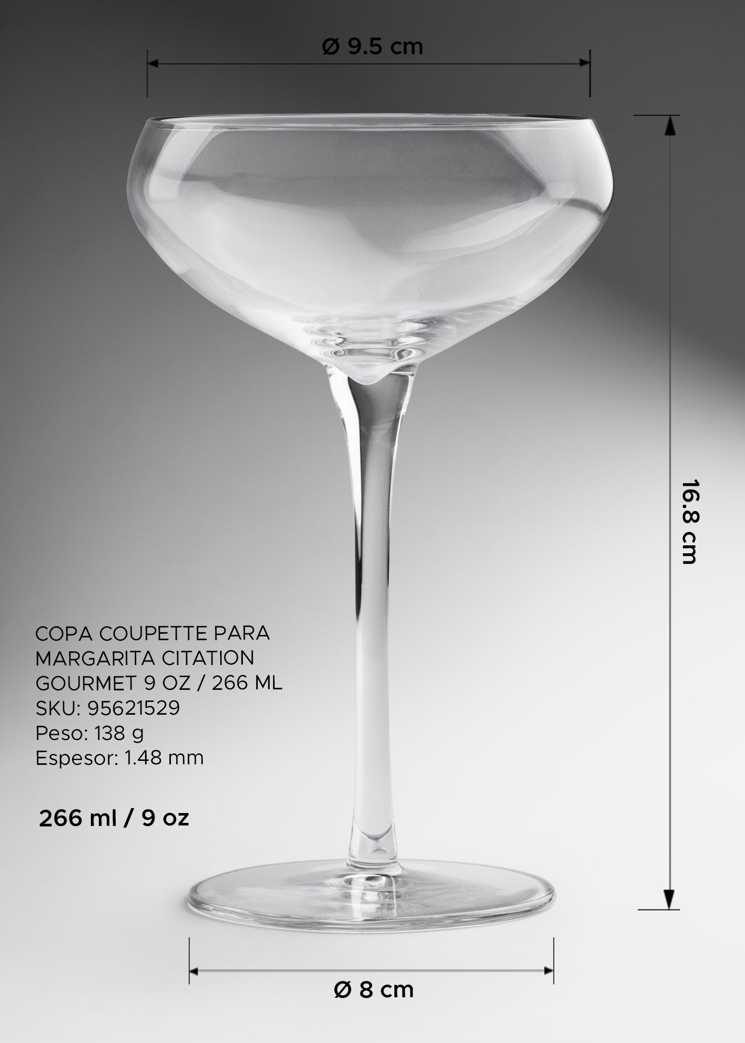 Copa Citation Gourmet de 266 ml para margarita