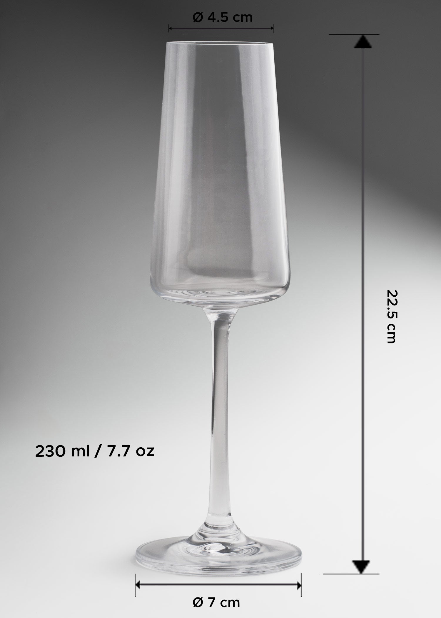 Copa flauta para champaña de vidrio transparente Kronoz 230 ml