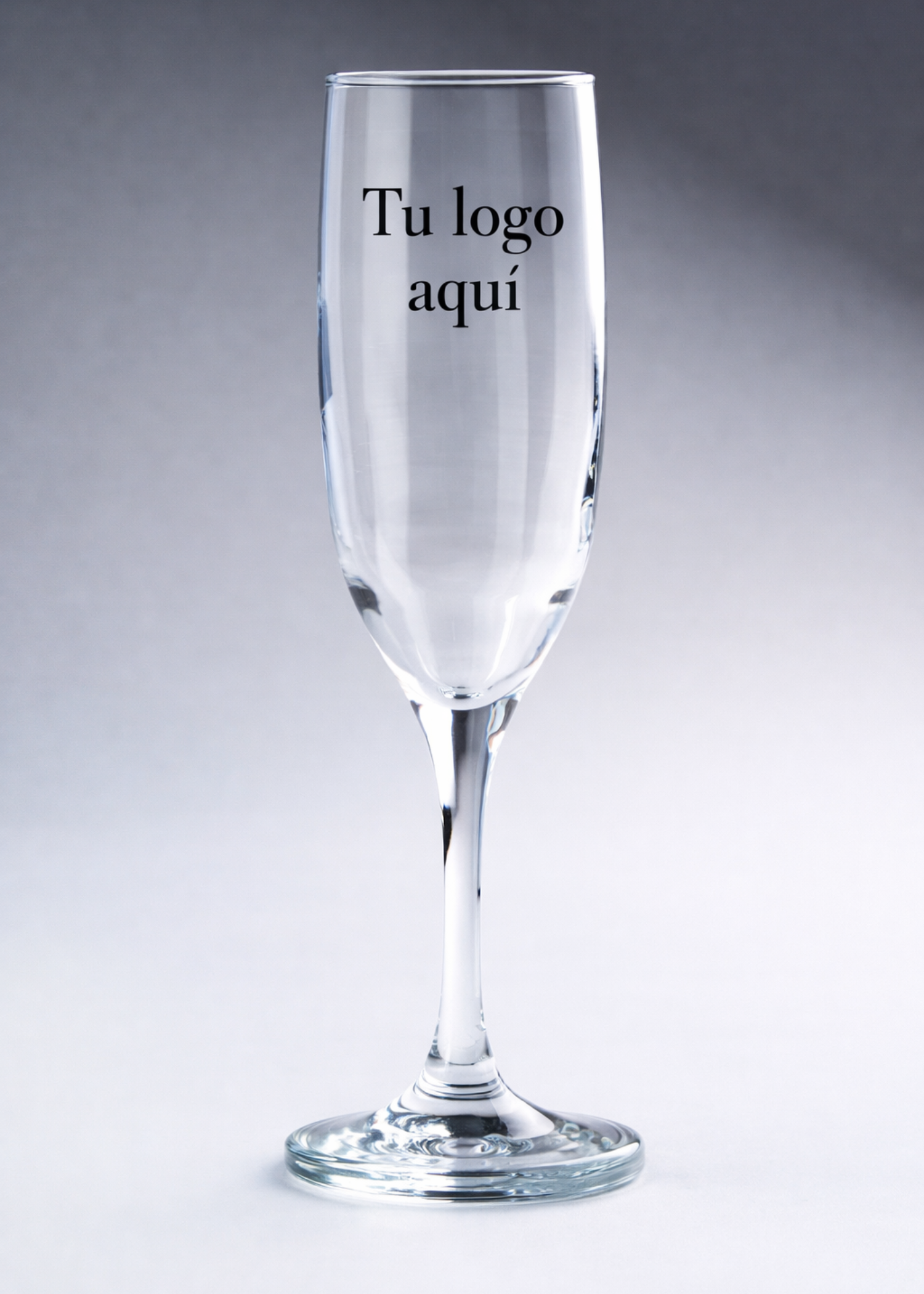 Copa flauta para champaña de vidrio transparente personalizada Calif 190 ml