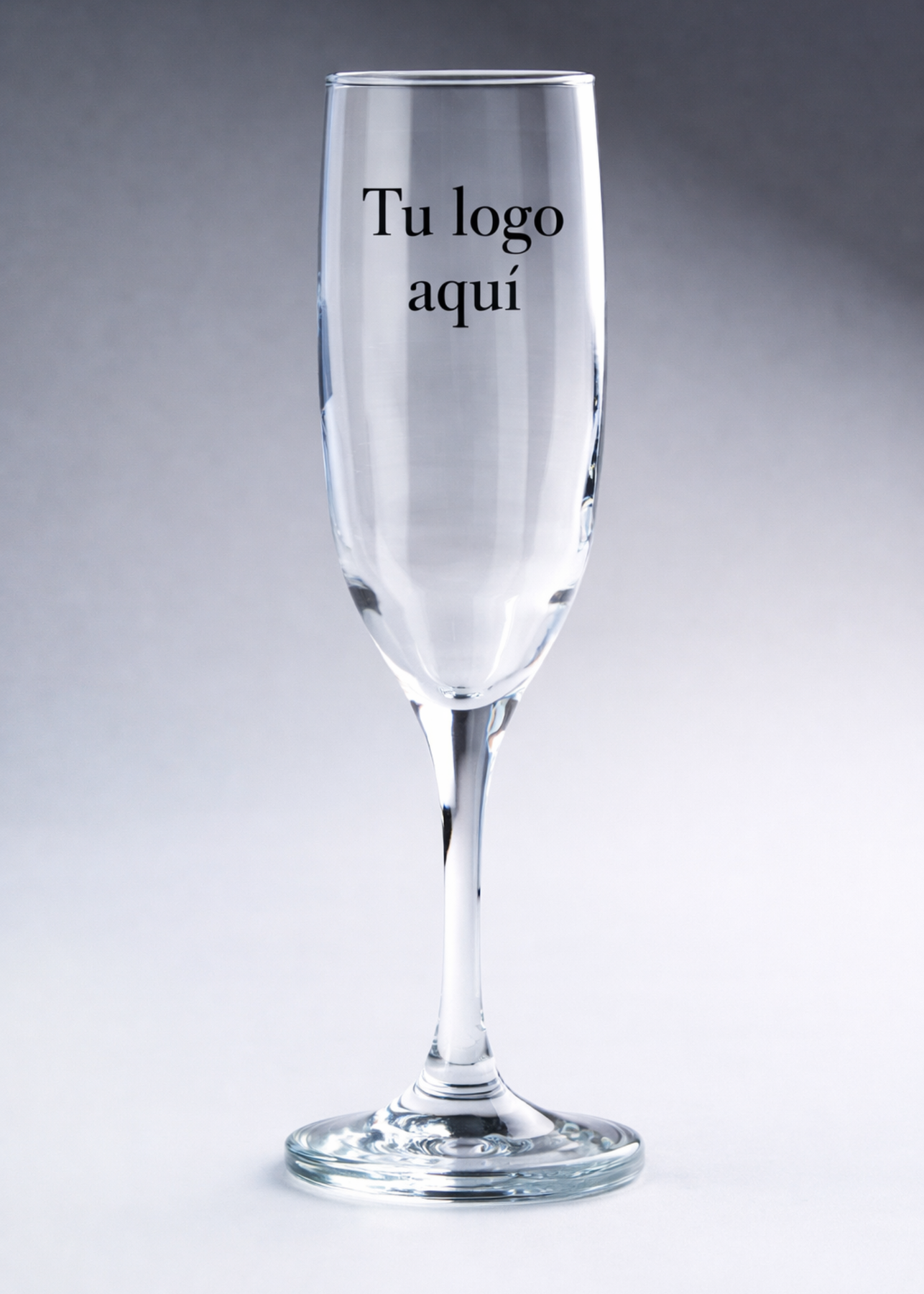 Copa flauta para champaña de vidrio transparente personalizada Calif 190 ml