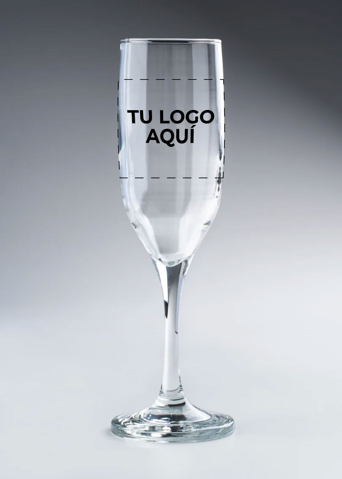 Copa flauta para champaña de vidrio transparente personalizada 1 tinta Calif 190 ml