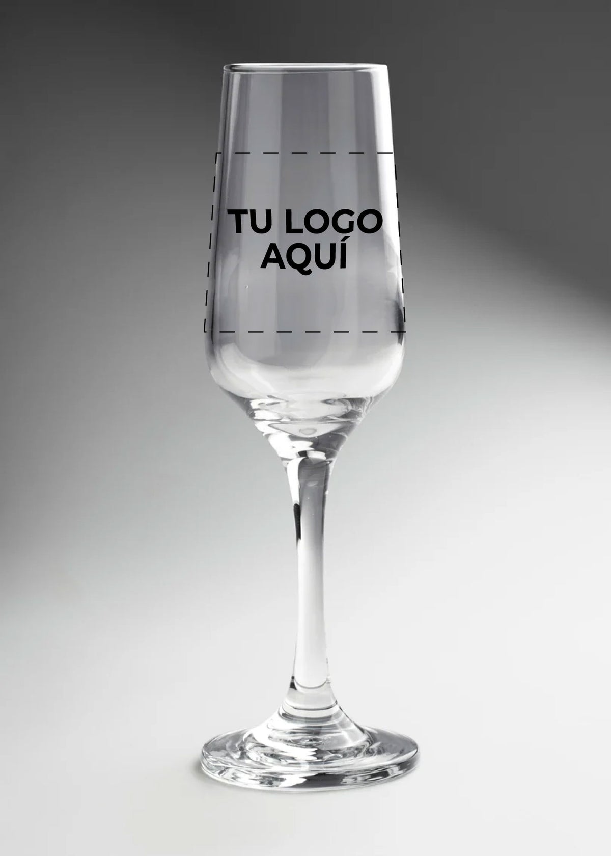 Copa flauta para champaña de vidrio transparente personalizada 1 tinta Toscana 190 ml