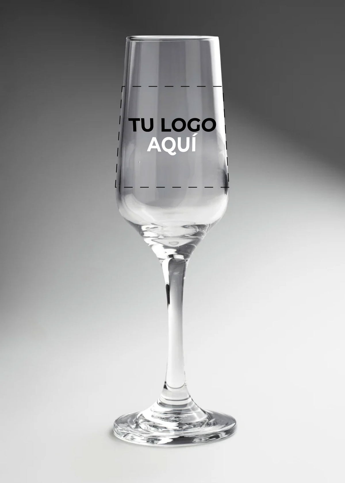 Copa flauta para champaña de vidrio transparente personalizada 2 tintas Toscana 190 ml