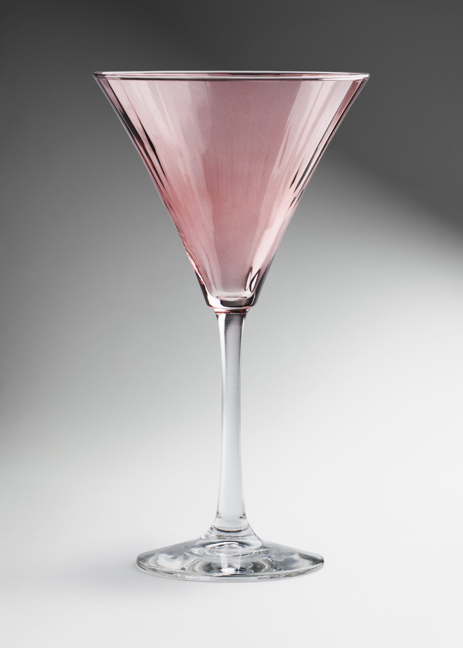 Copa para martini de vidrio rosa Linear Blush 281 ml