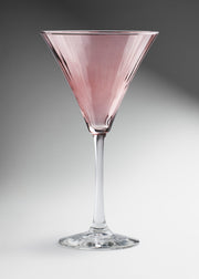 Copa para martini de vidrio rosa Linear Blush 281 ml