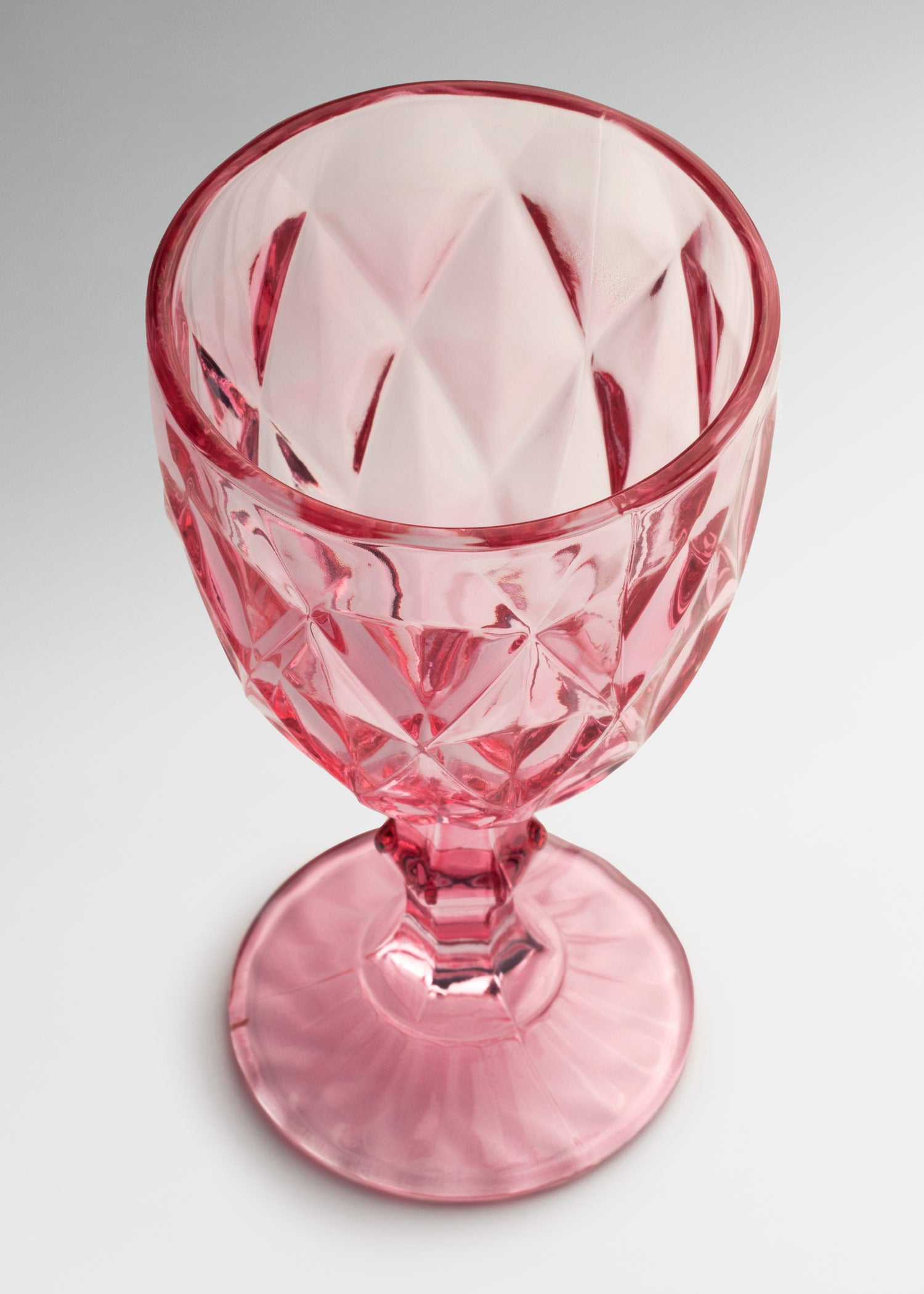 Copa de vidrio rosa Diamond 325 ml
