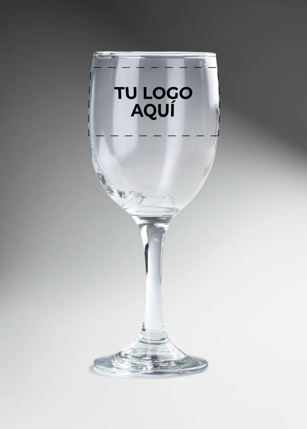 Copa para vino blanco de vidrio transparente personalizada 1 tinta Calif 350 ml