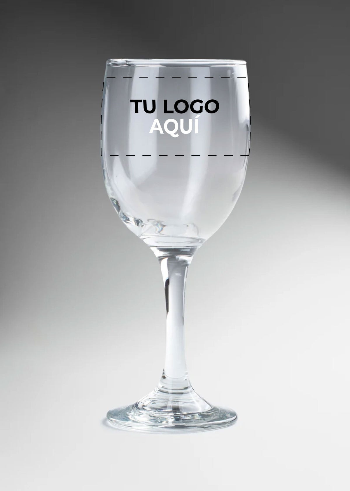 Copa para vino blanco de vidrio transparente personalizada 2 tintas Calif 350 ml