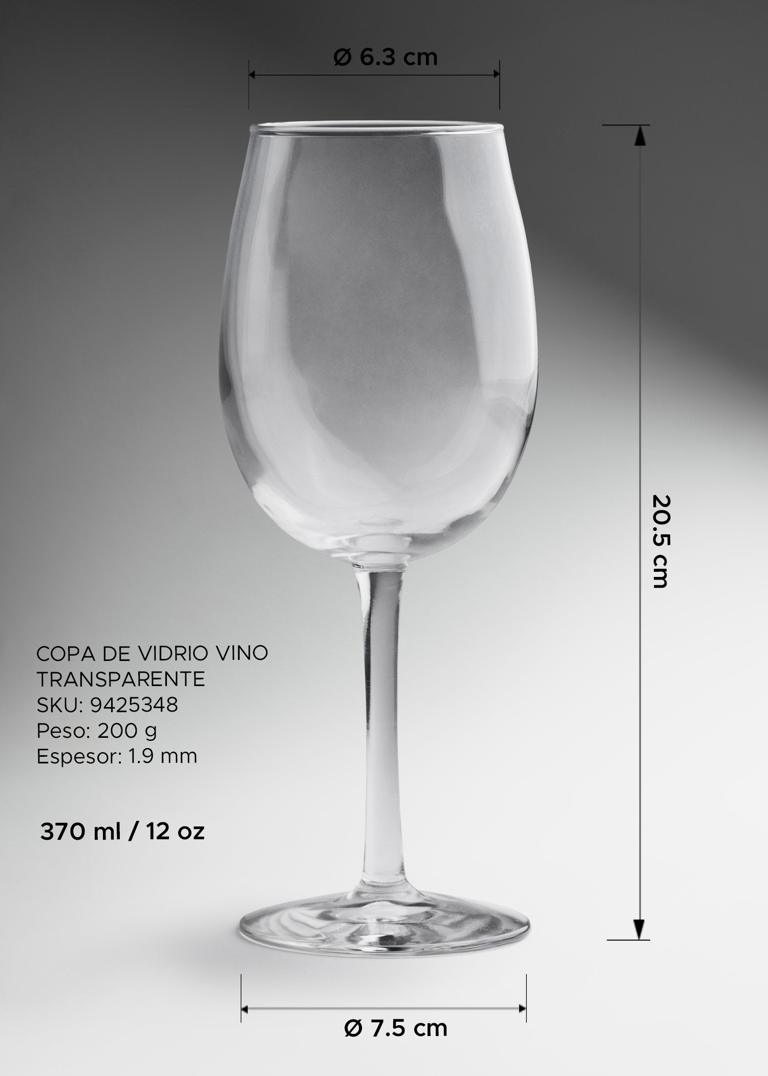 Copa de vino blanco Finedge con cáliz estilizado